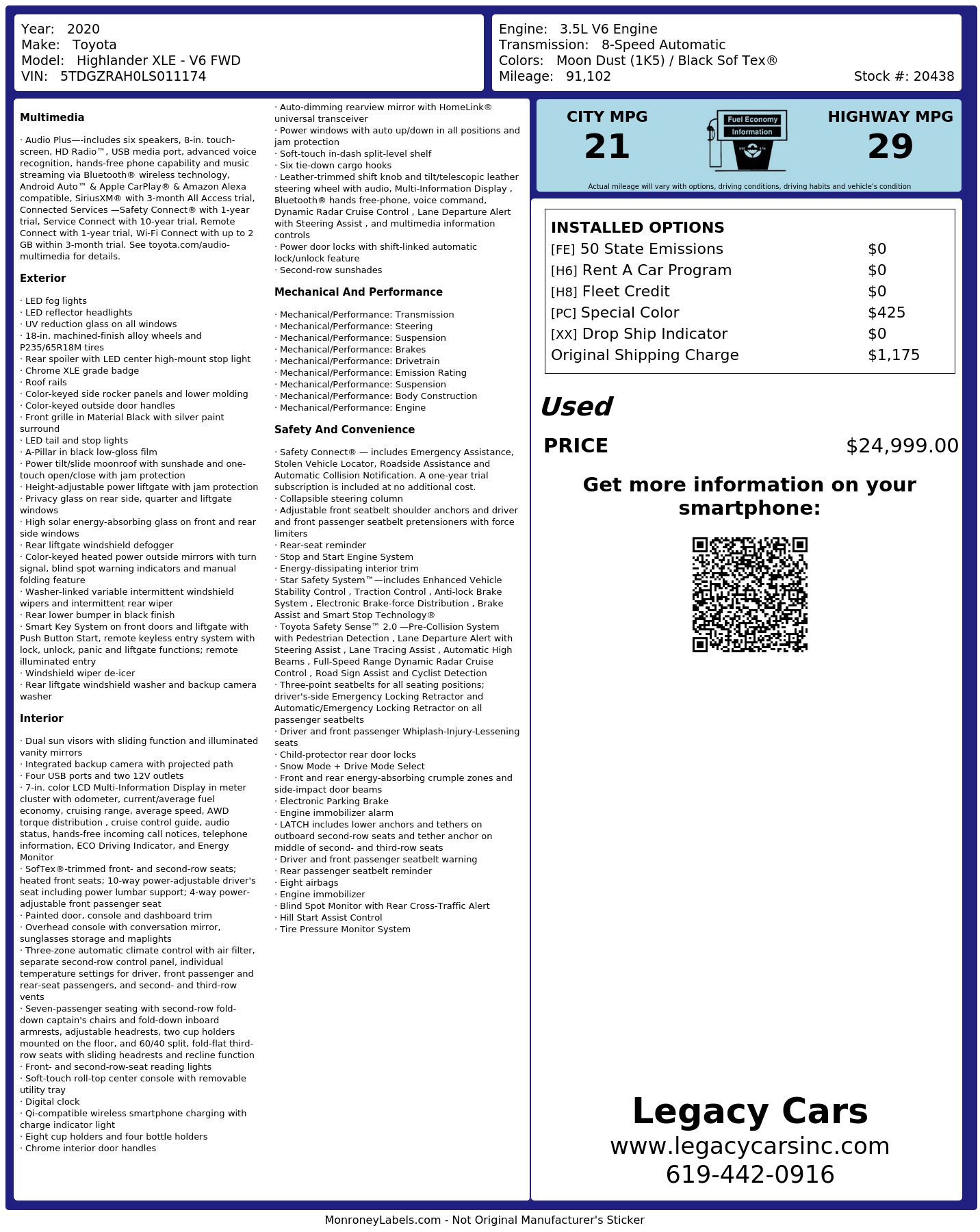 Monroney Label