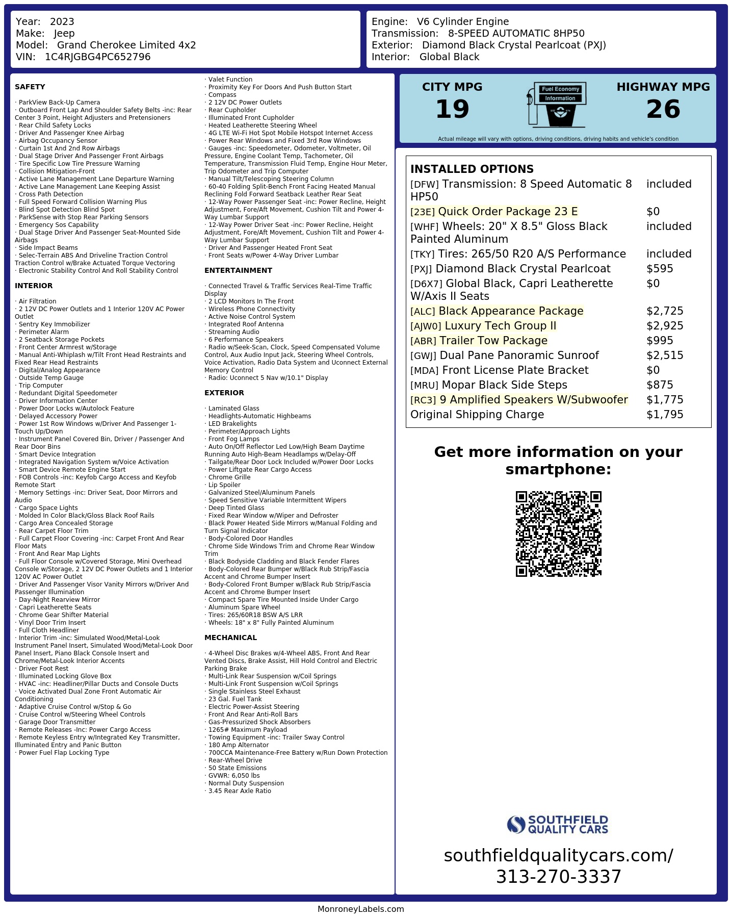 Monroney Label