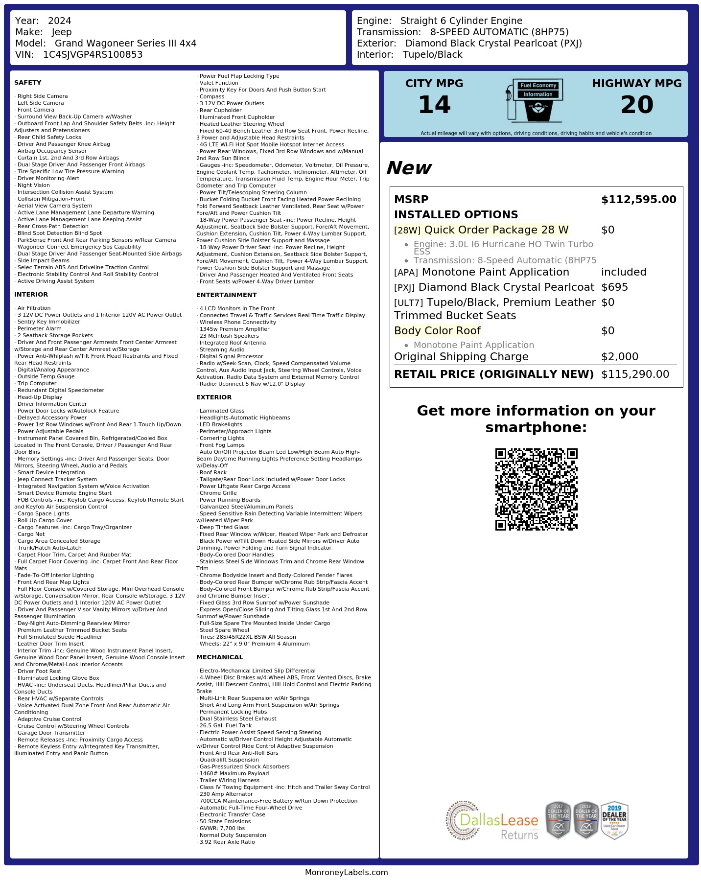 Monroney Label