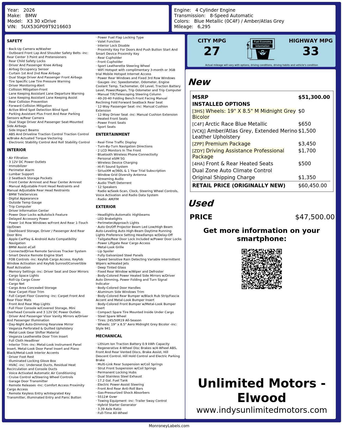 Monroney Label