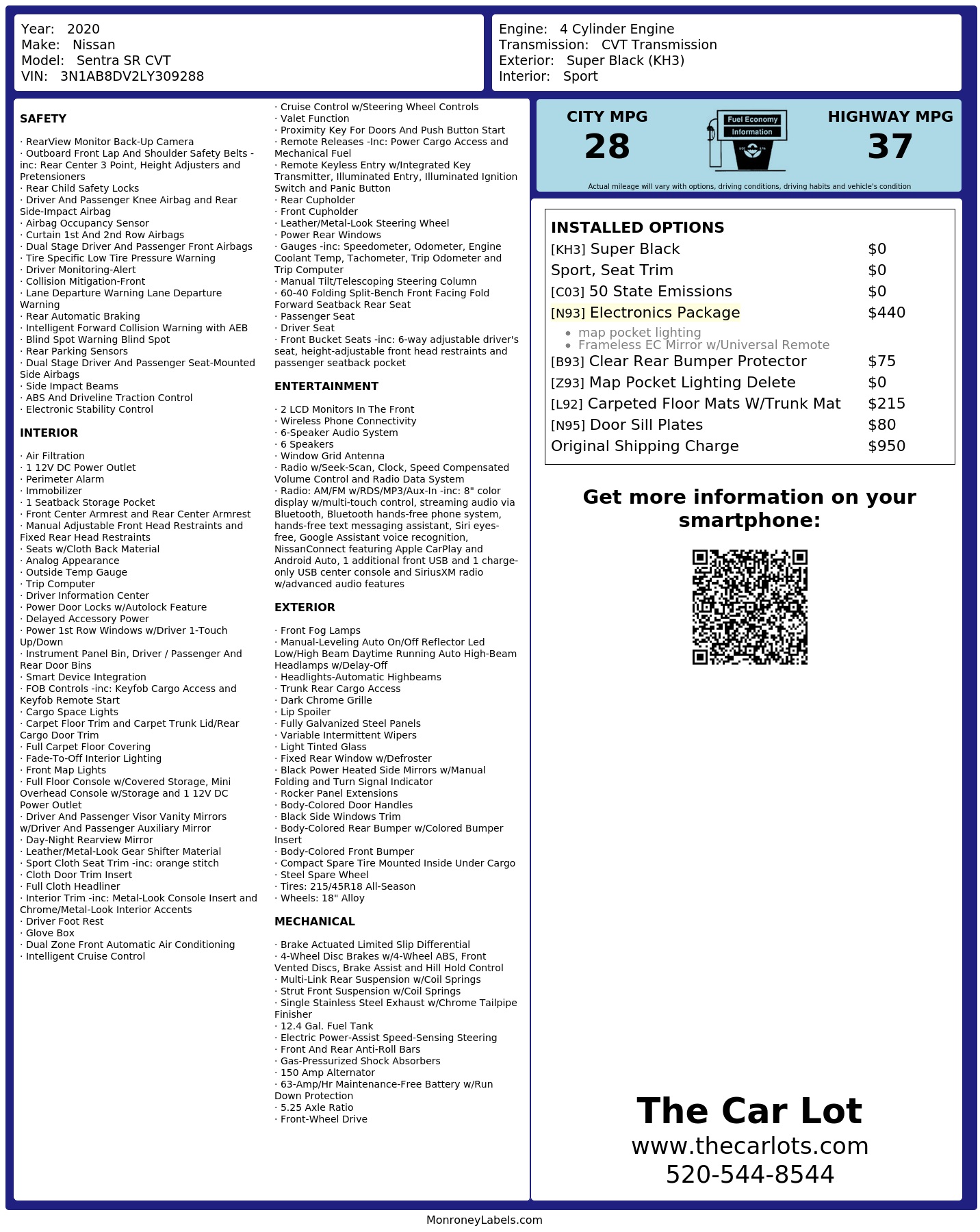 Monroney Label