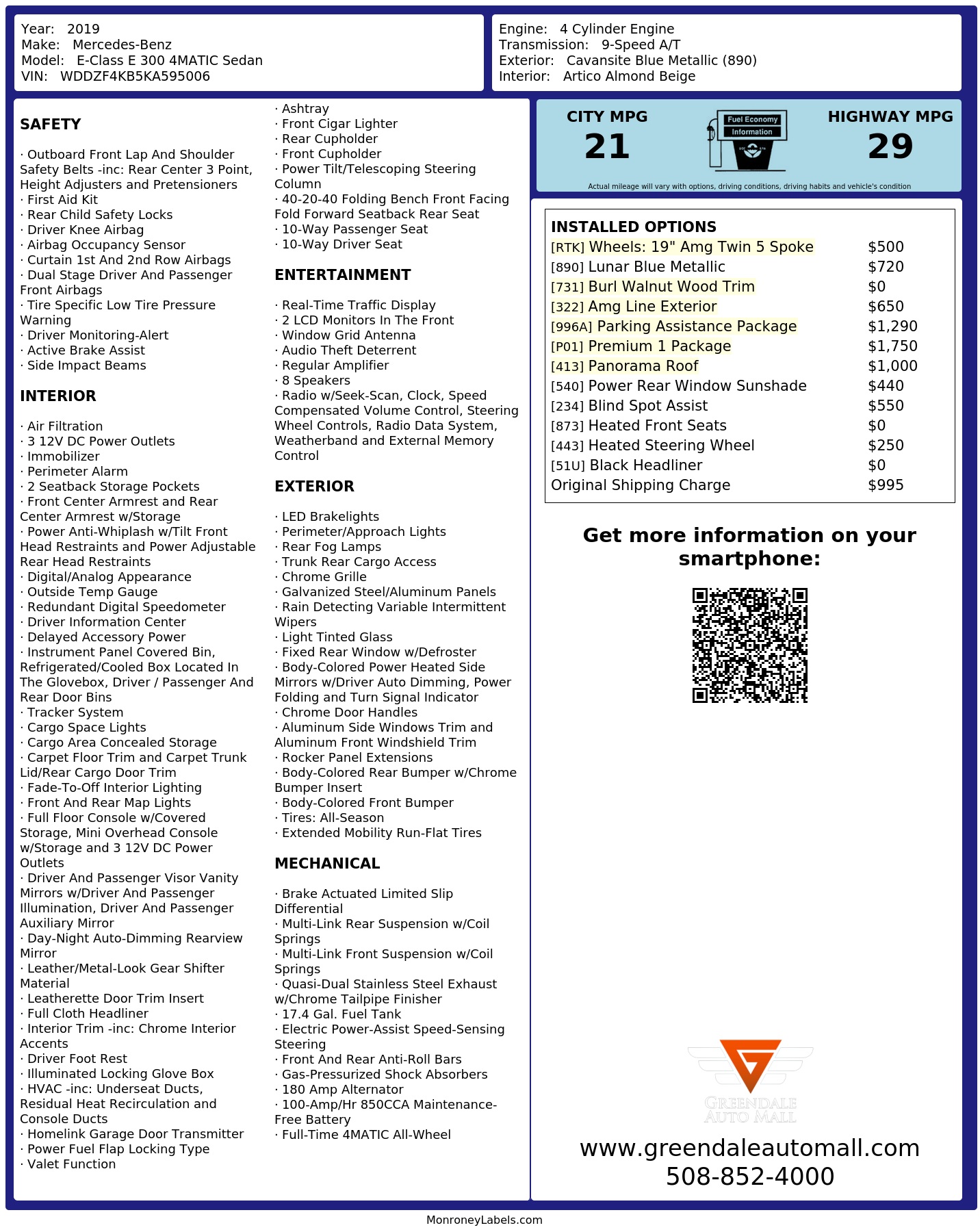 Monroney Label