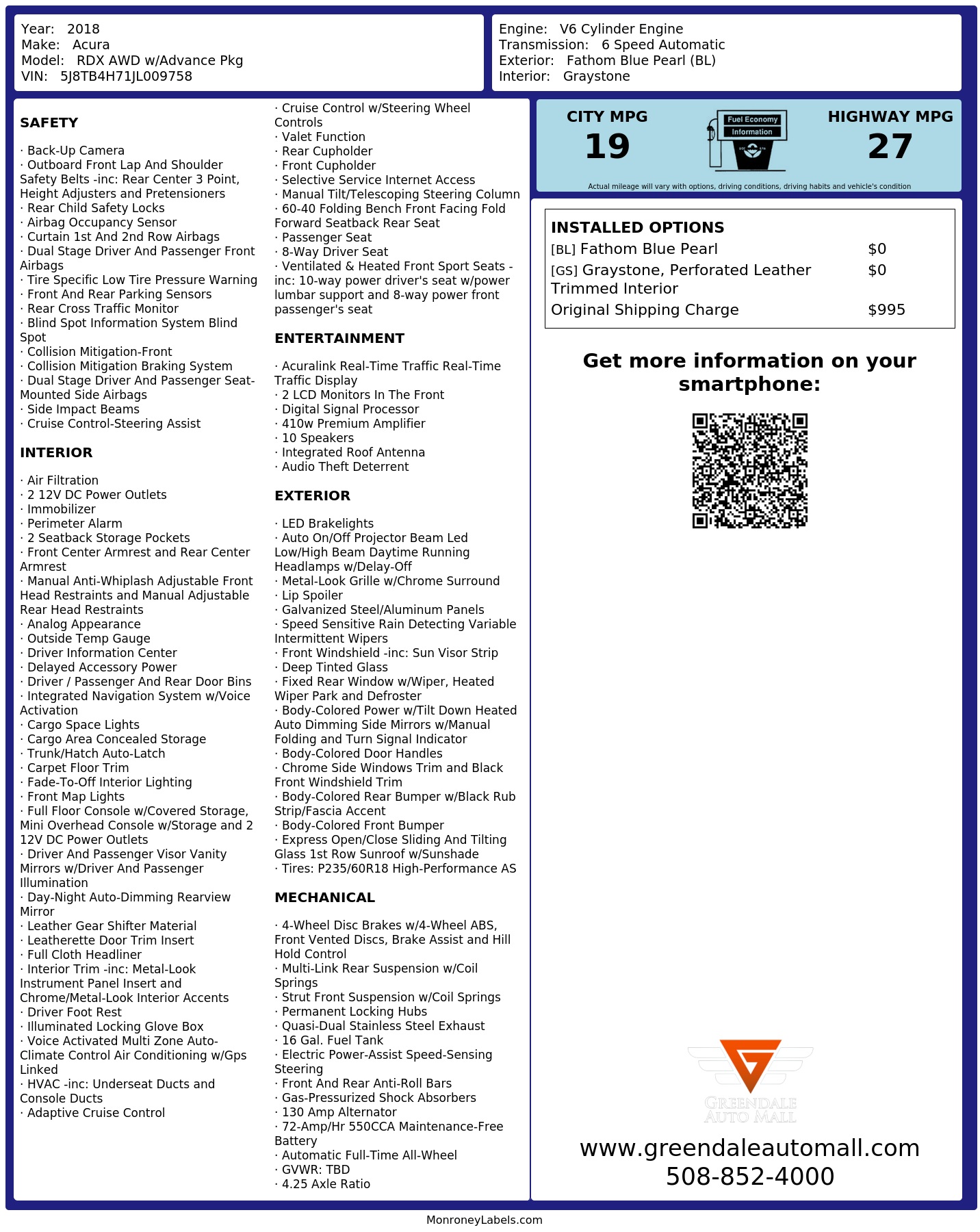 Monroney Label