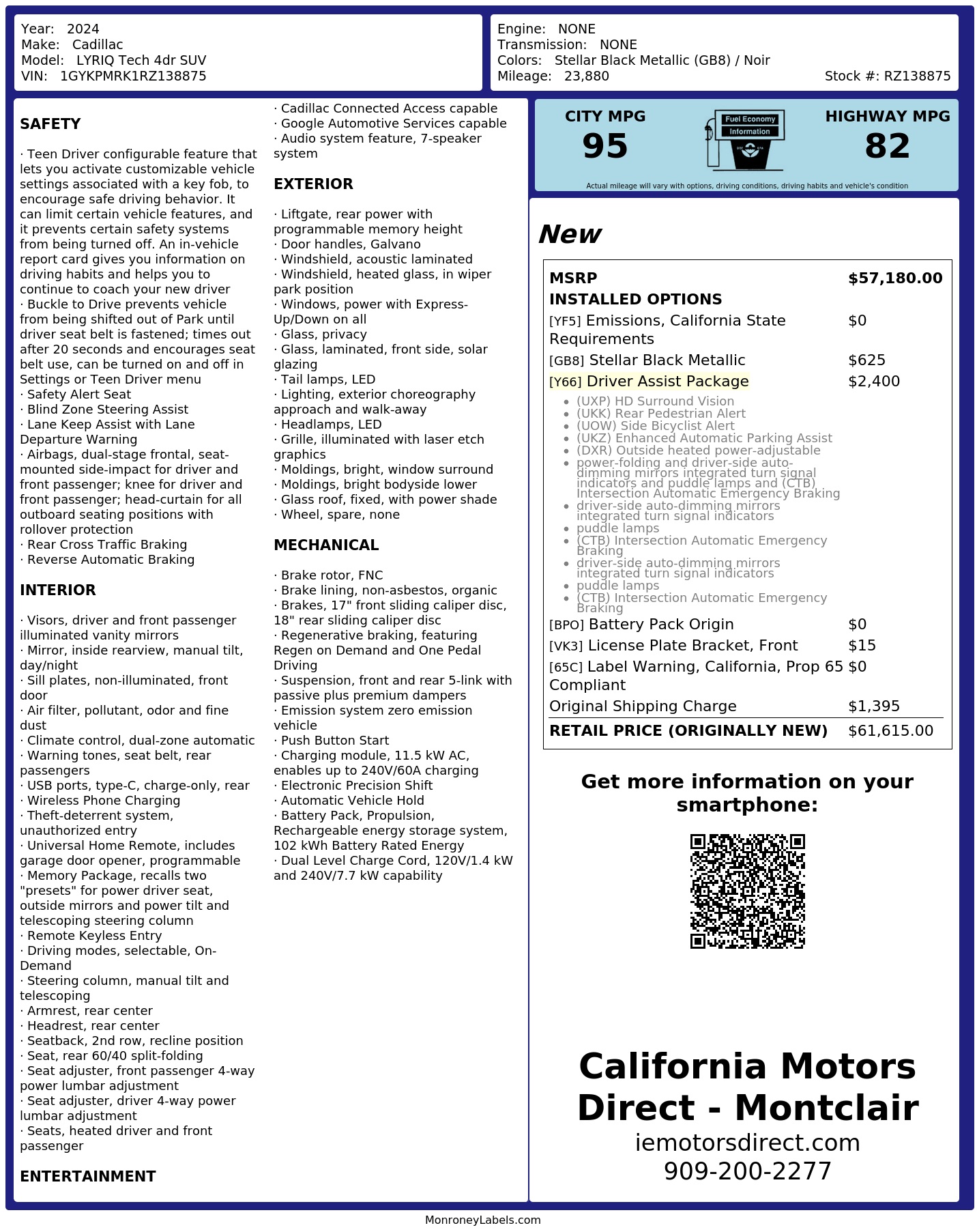 Monroney Label