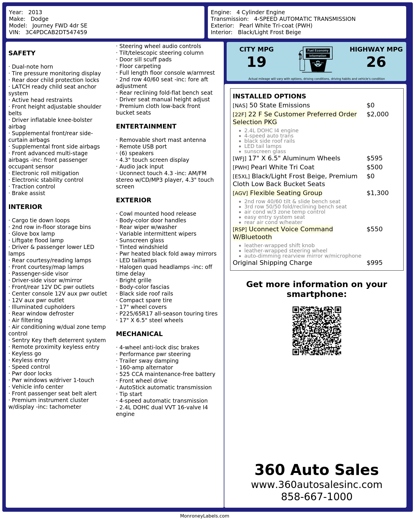 Monroney Label