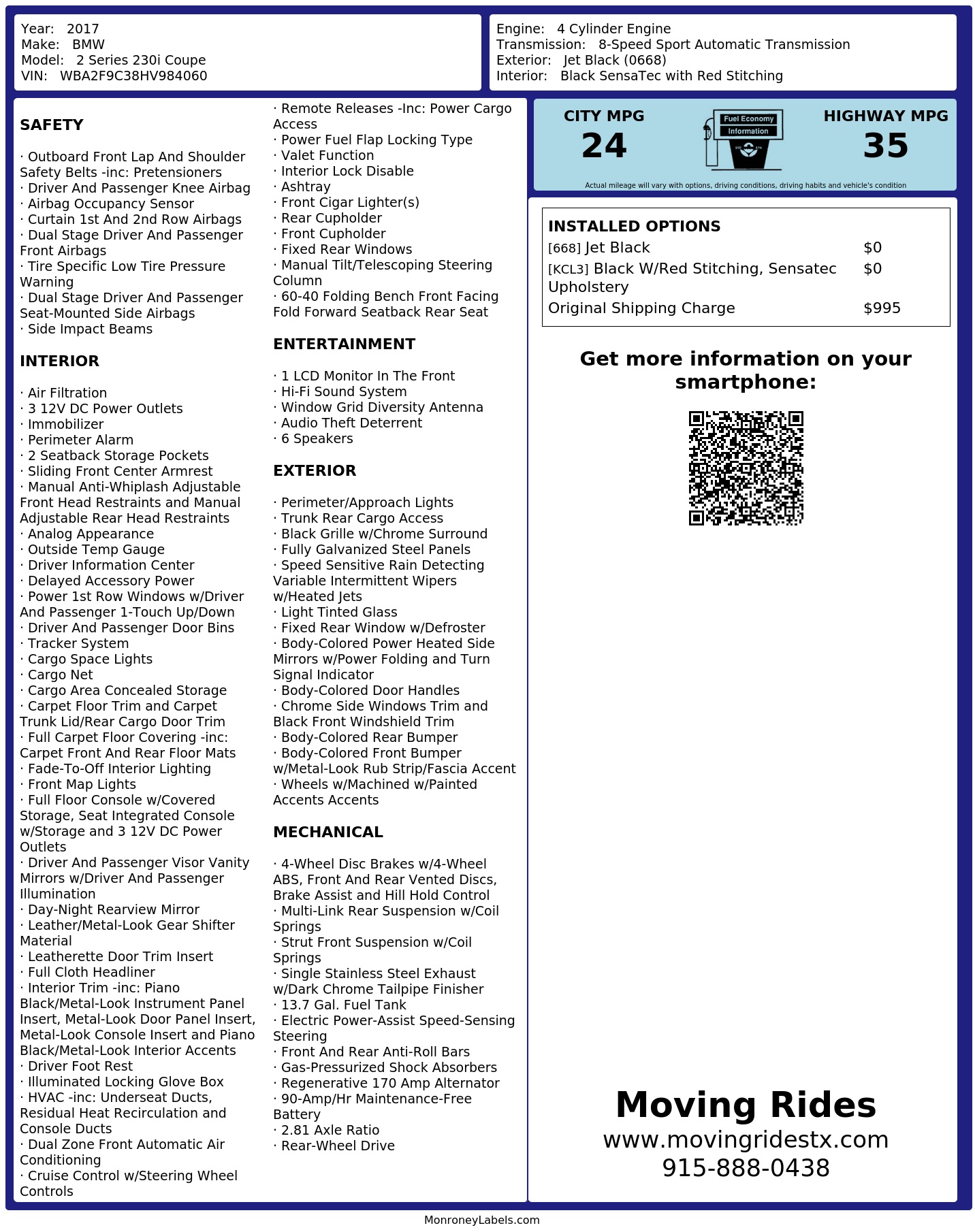 Monroney Label
