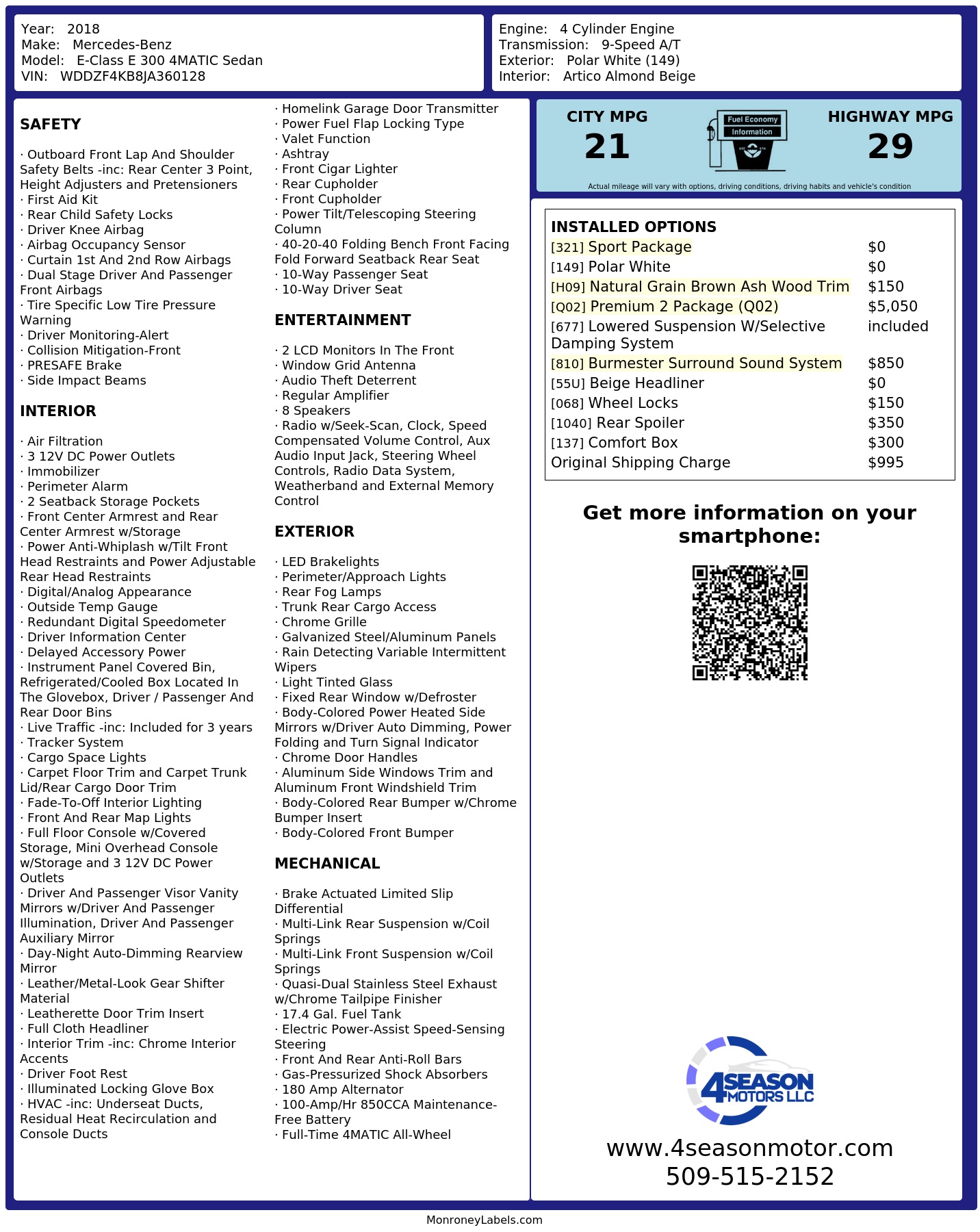 Monroney Label