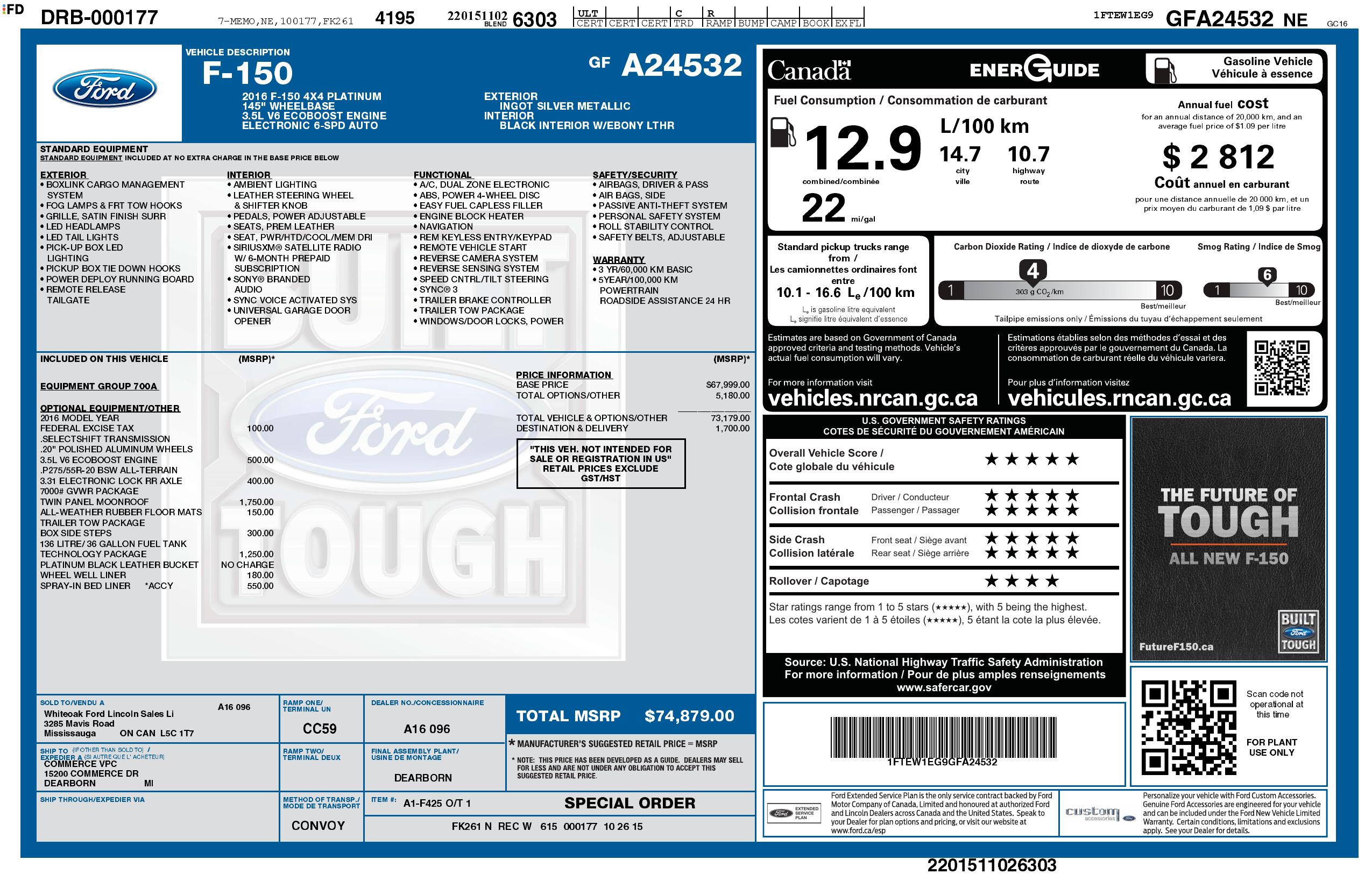 Monroney Label