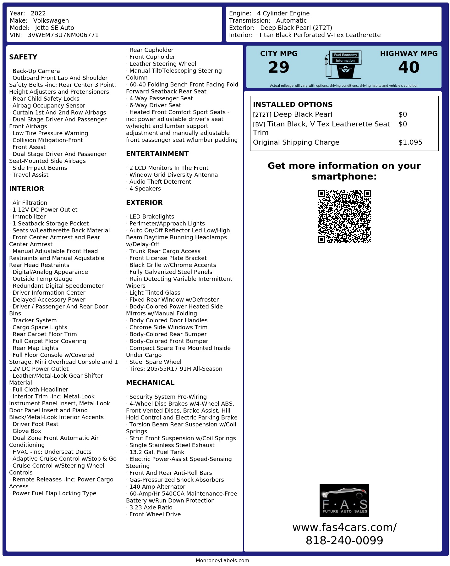 Monroney Label