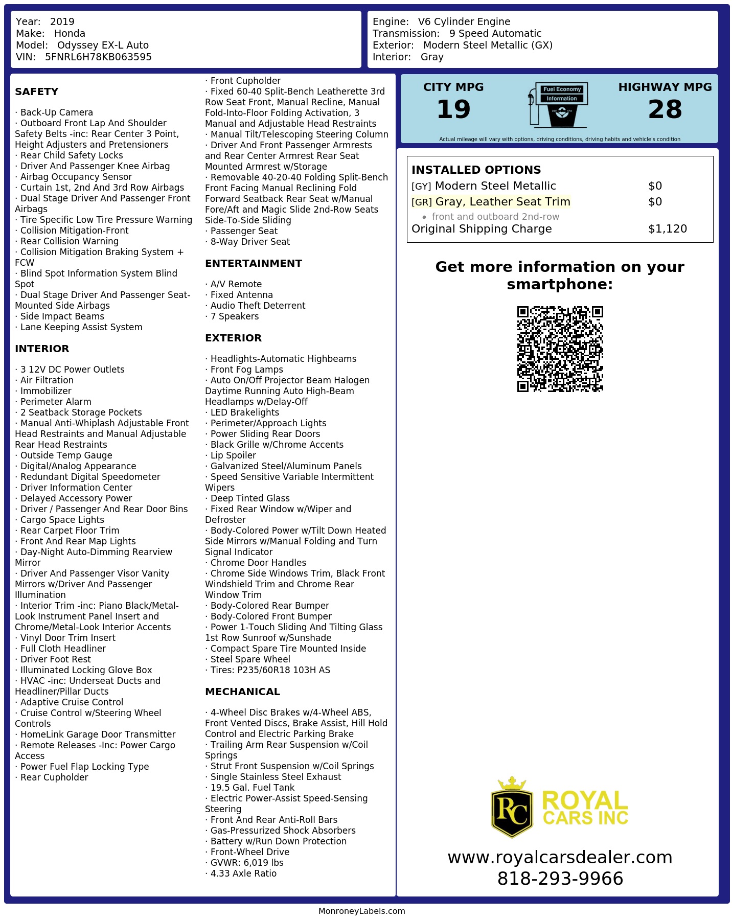 Monroney Label