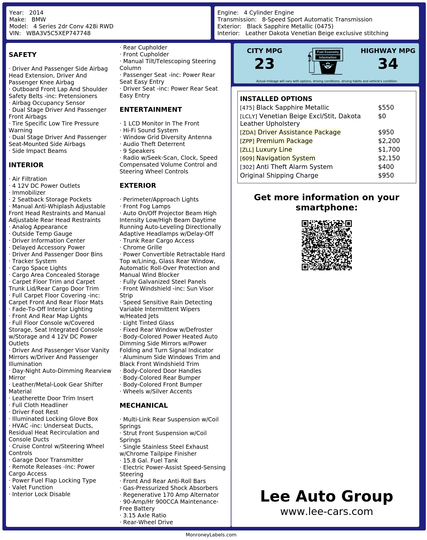 Monroney Label