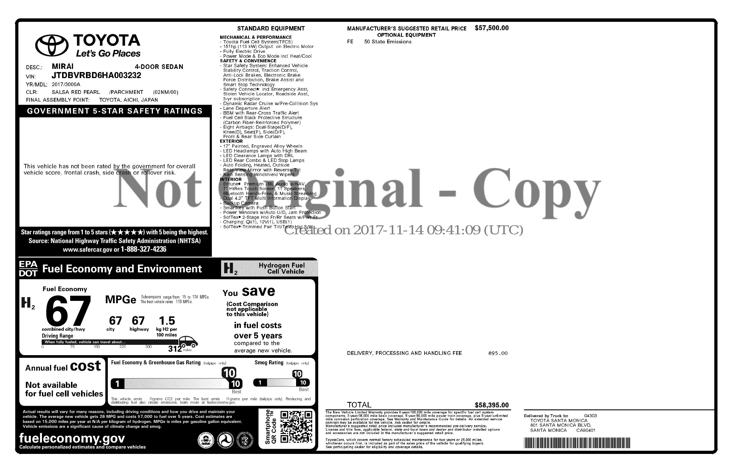 Monroney Label