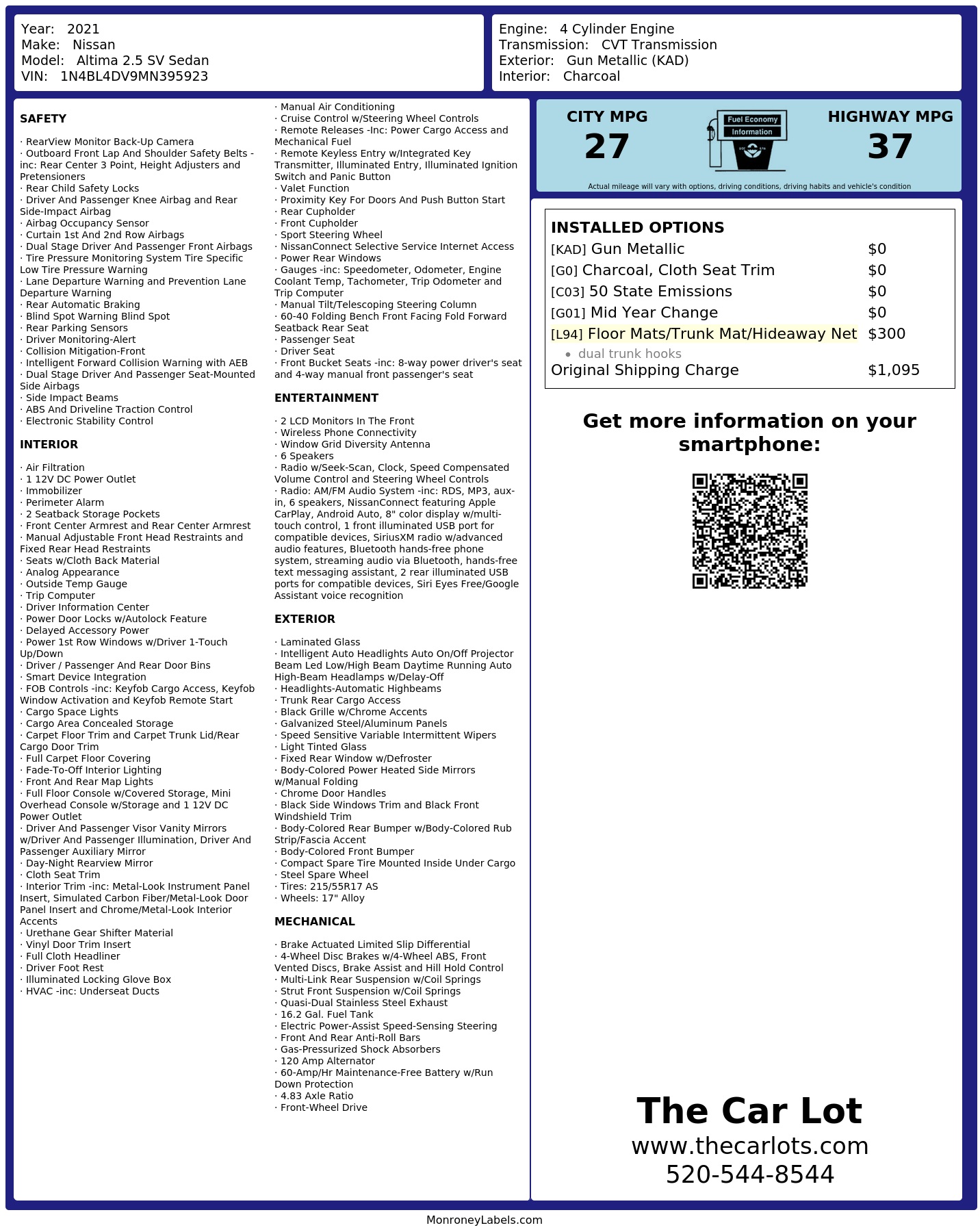 Monroney Label