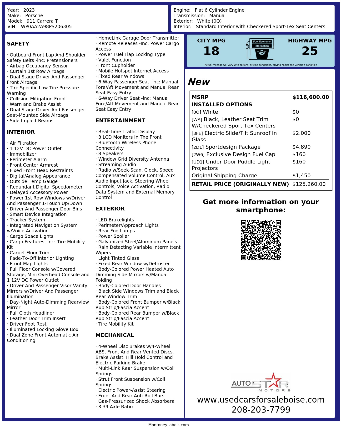 Monroney Label