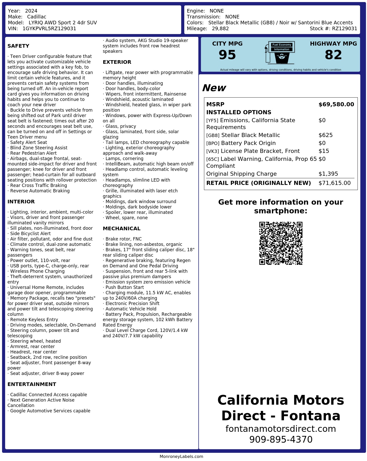 Monroney Label