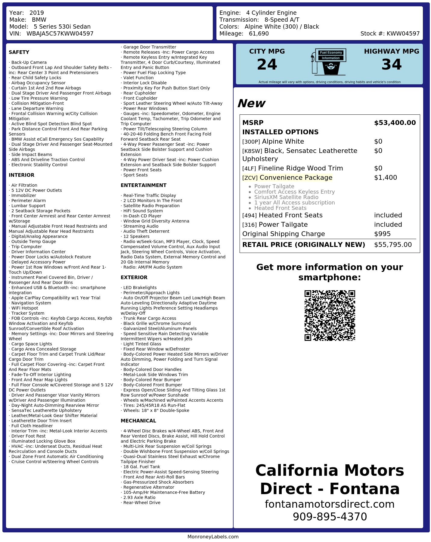 Monroney Label
