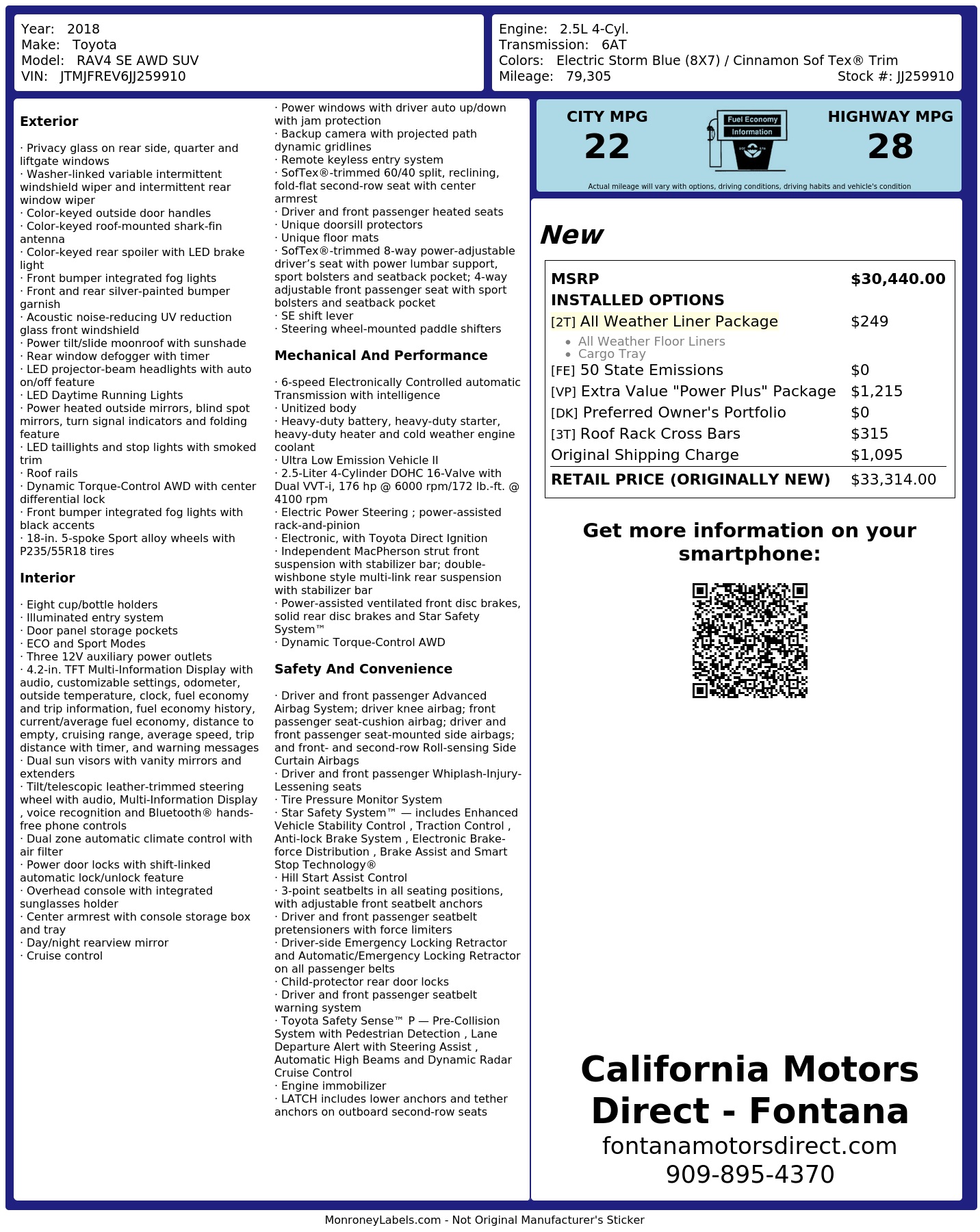 Monroney Label