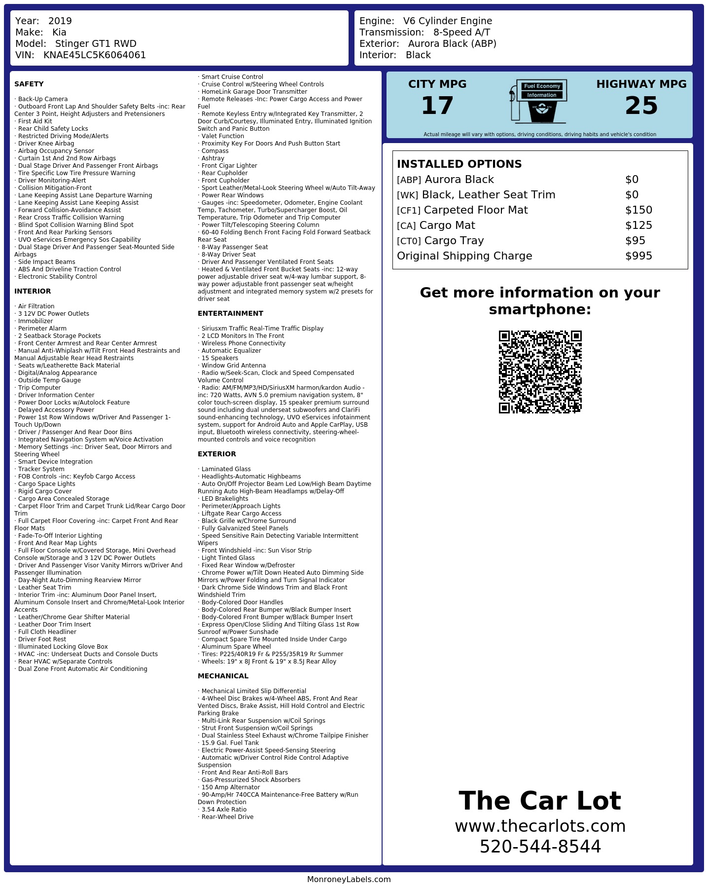 Monroney Label