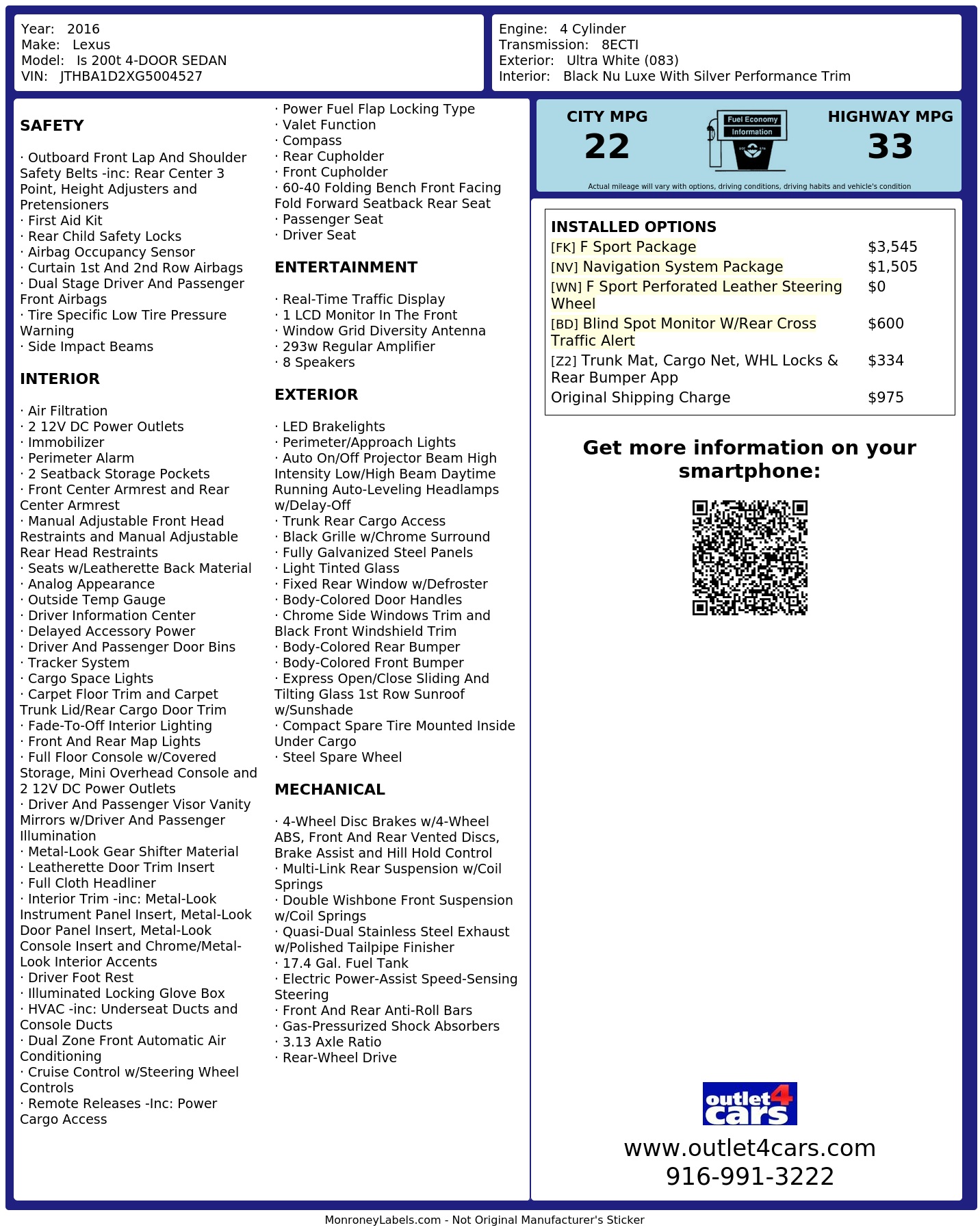 Monroney Label