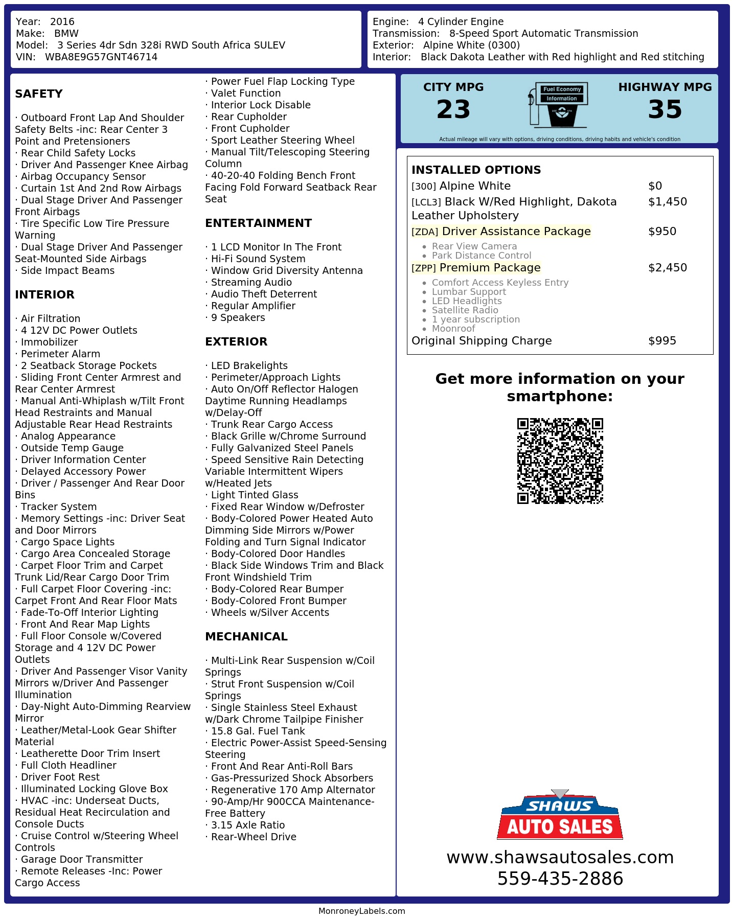 Monroney Label