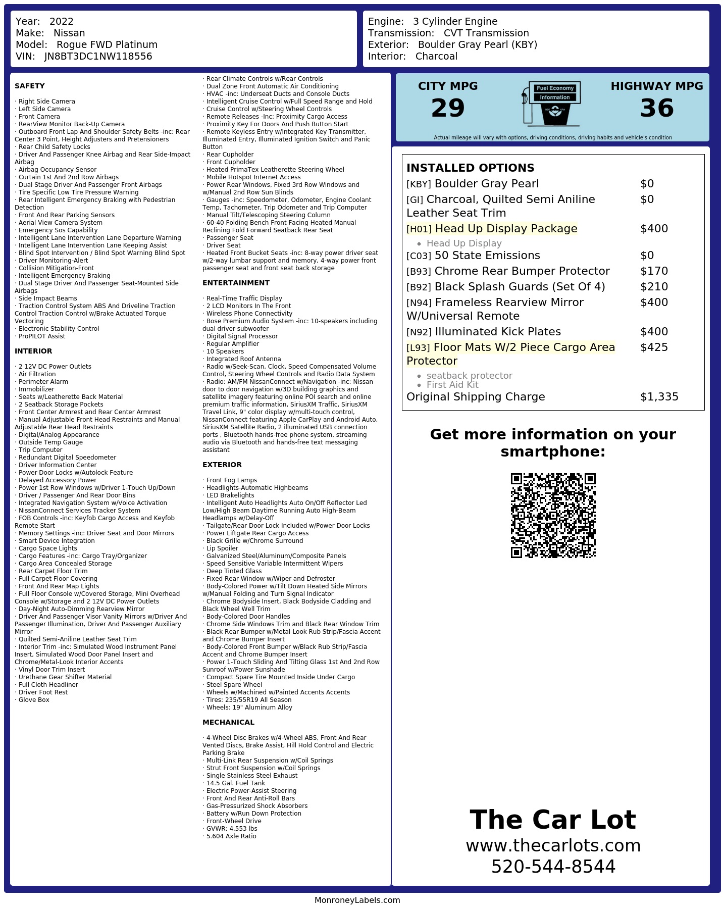 Monroney Label