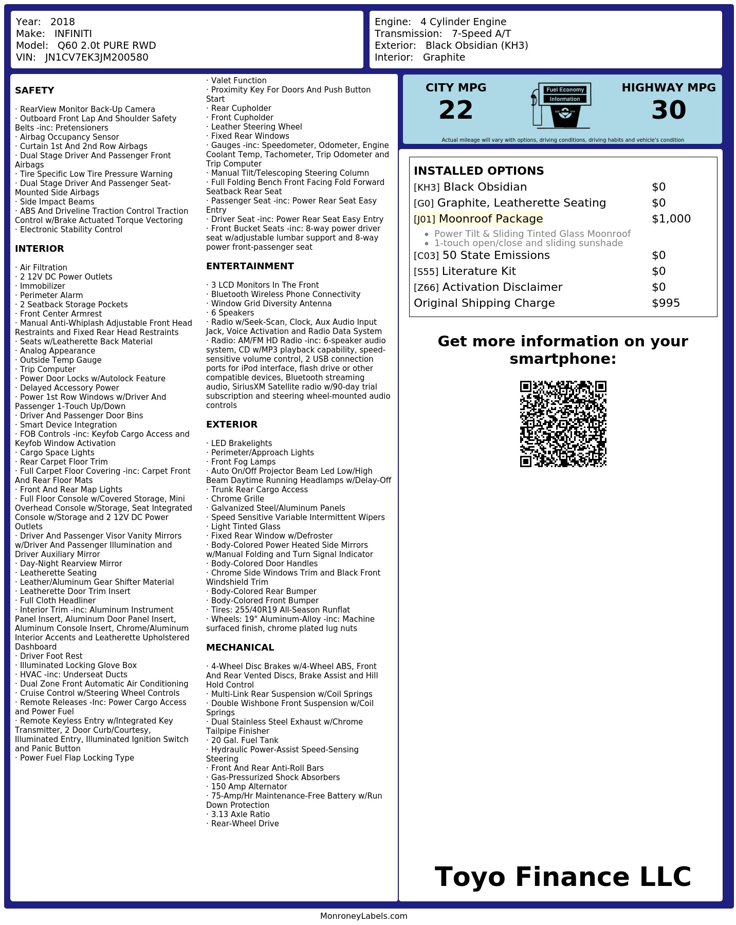 Monroney Label