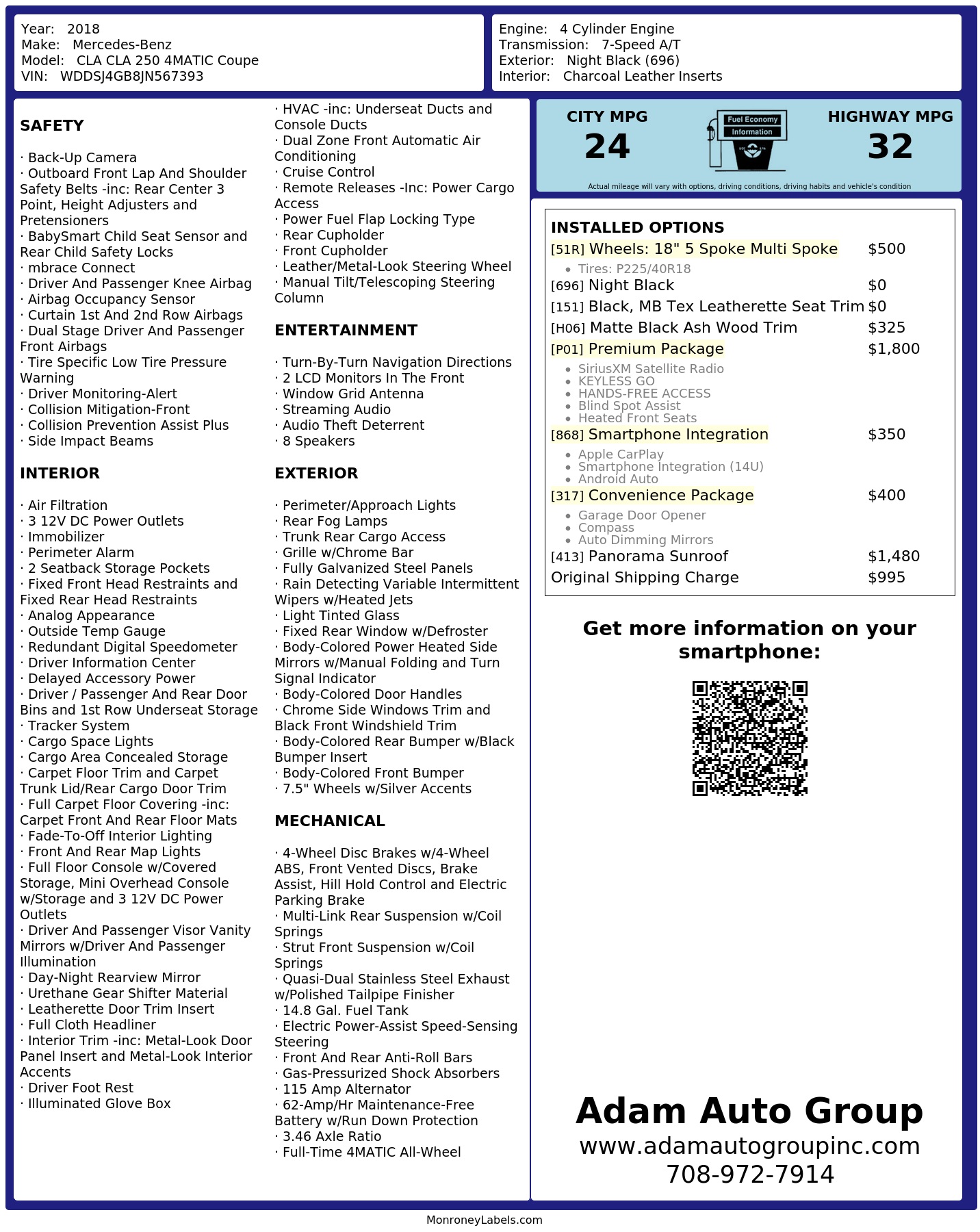 Monroney Label