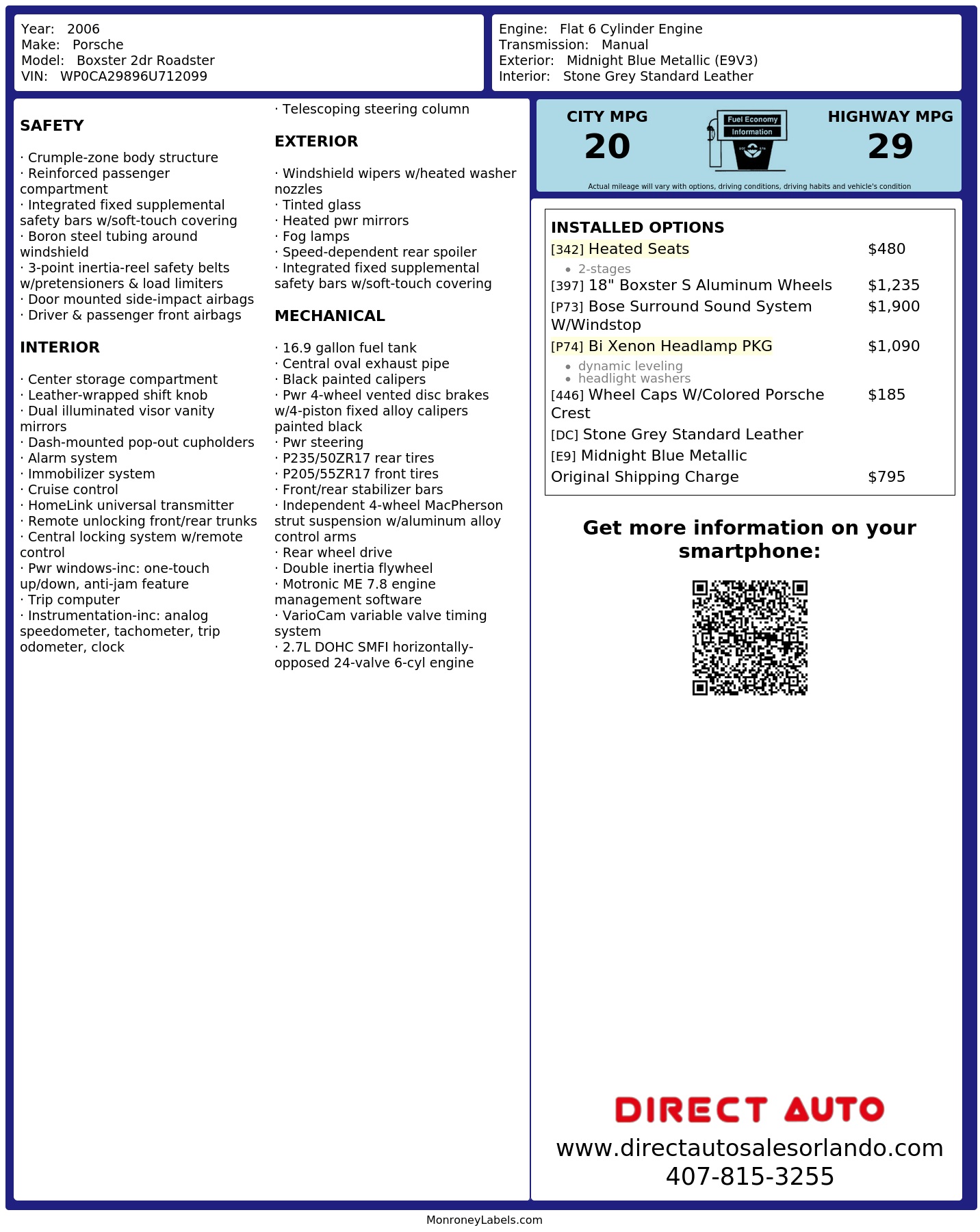 Monroney Label