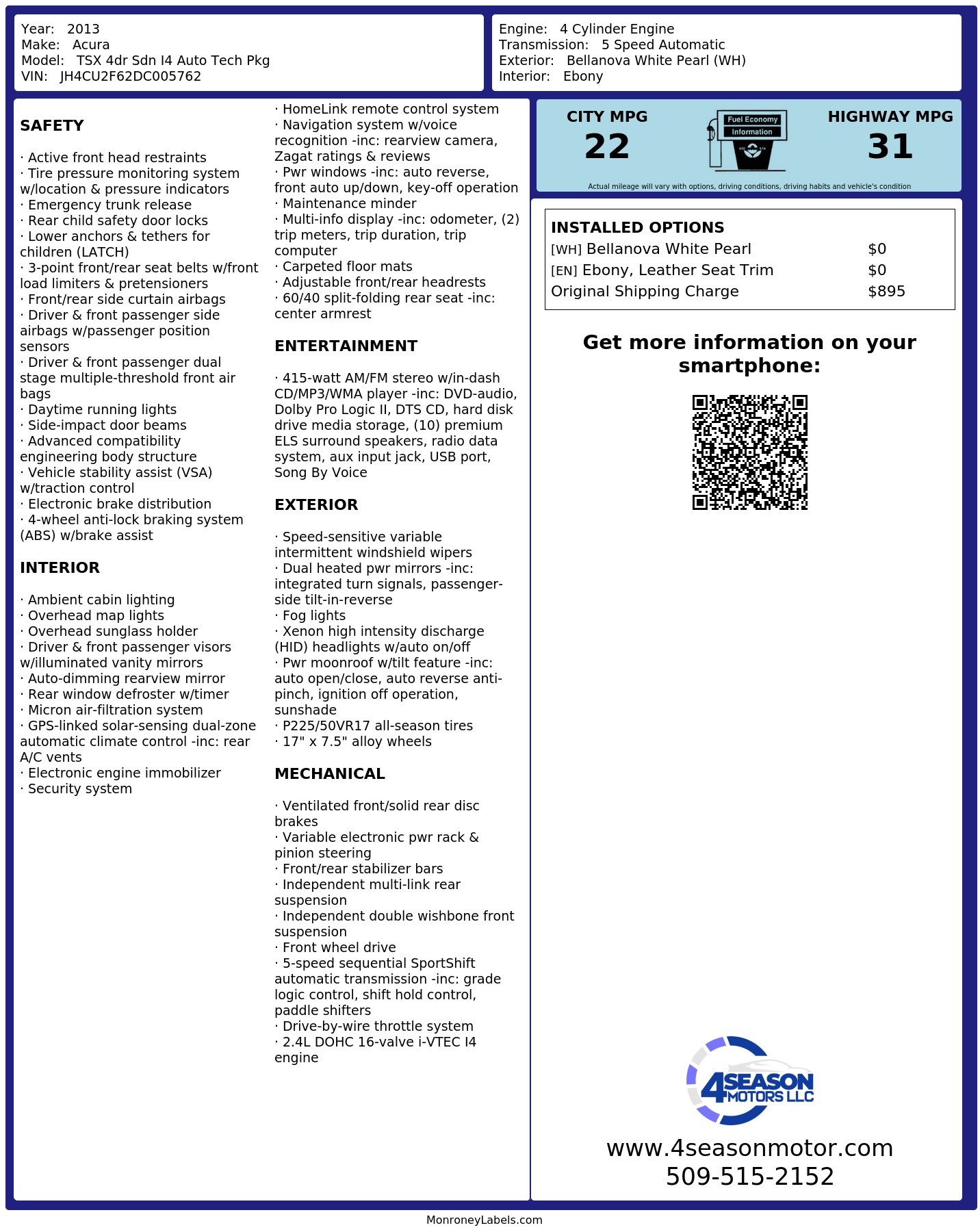 Monroney Label