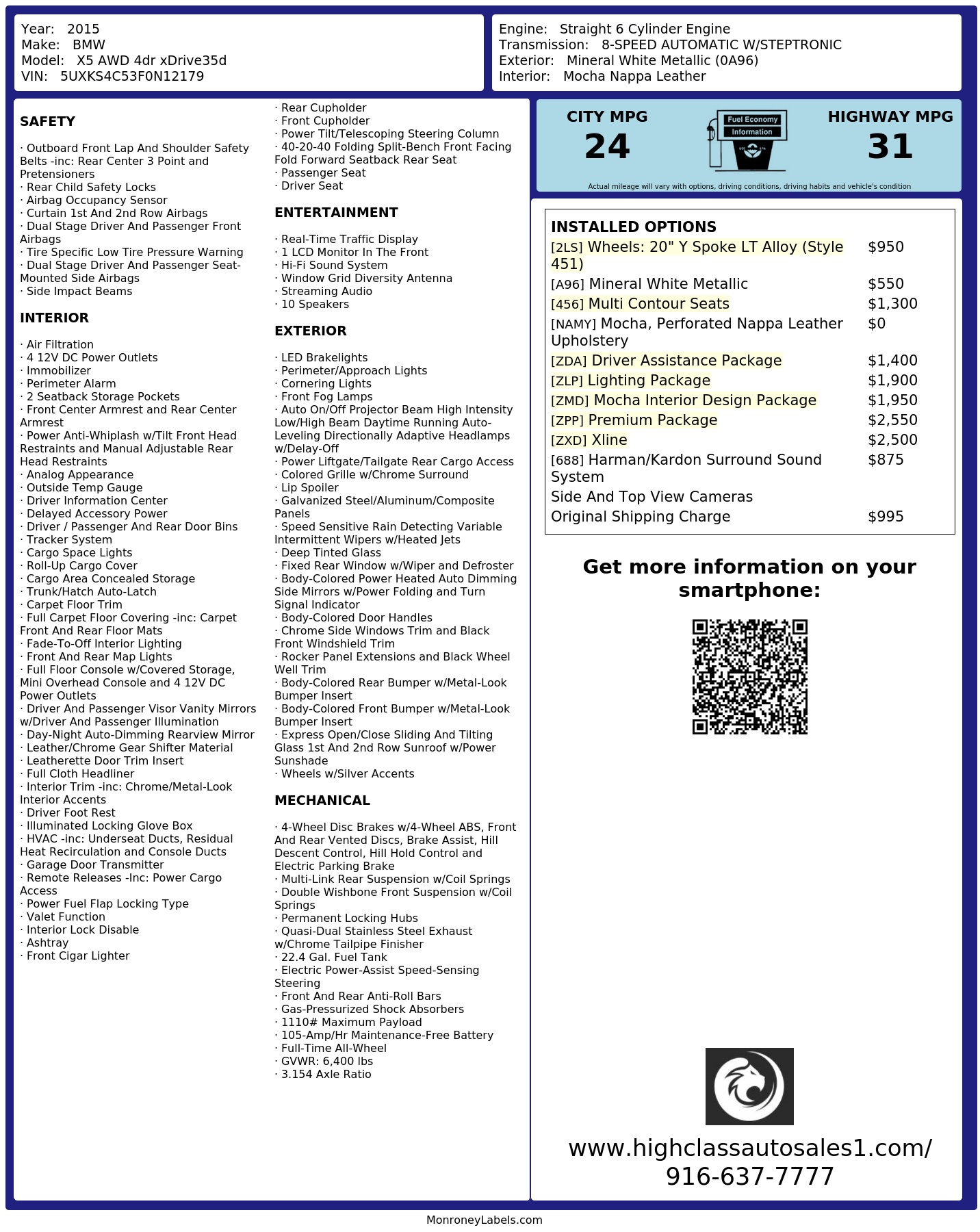 Monroney Label