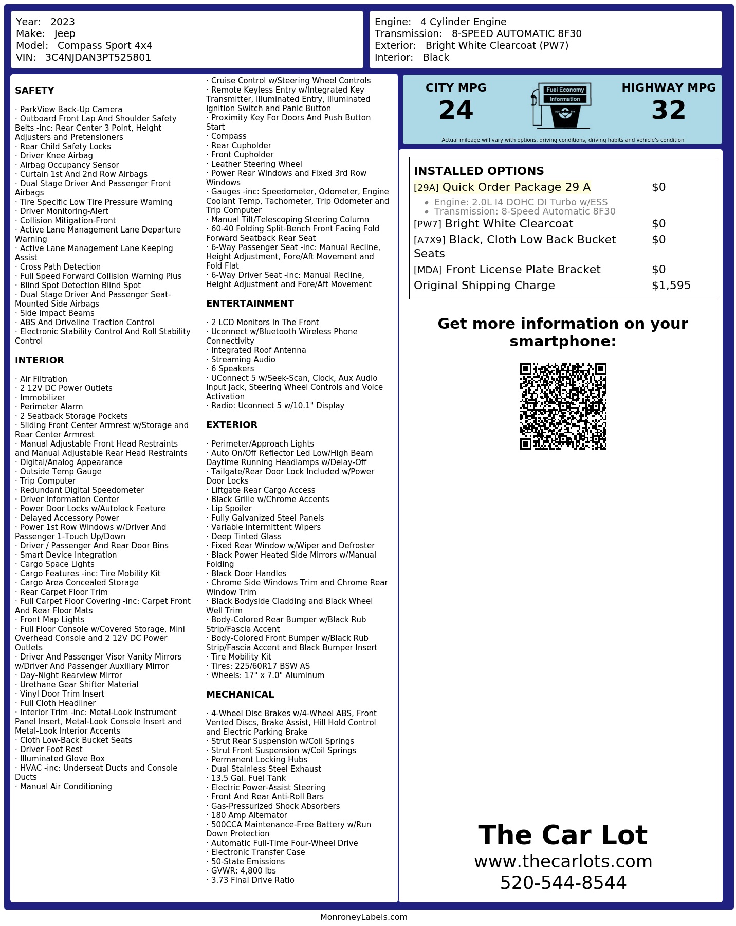 Monroney Label