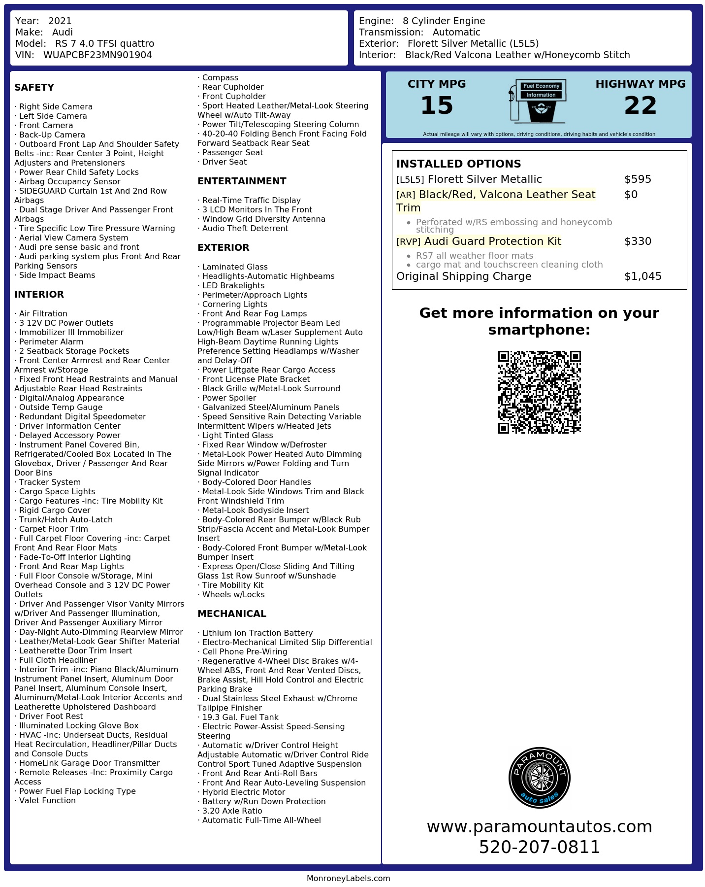 Monroney Label