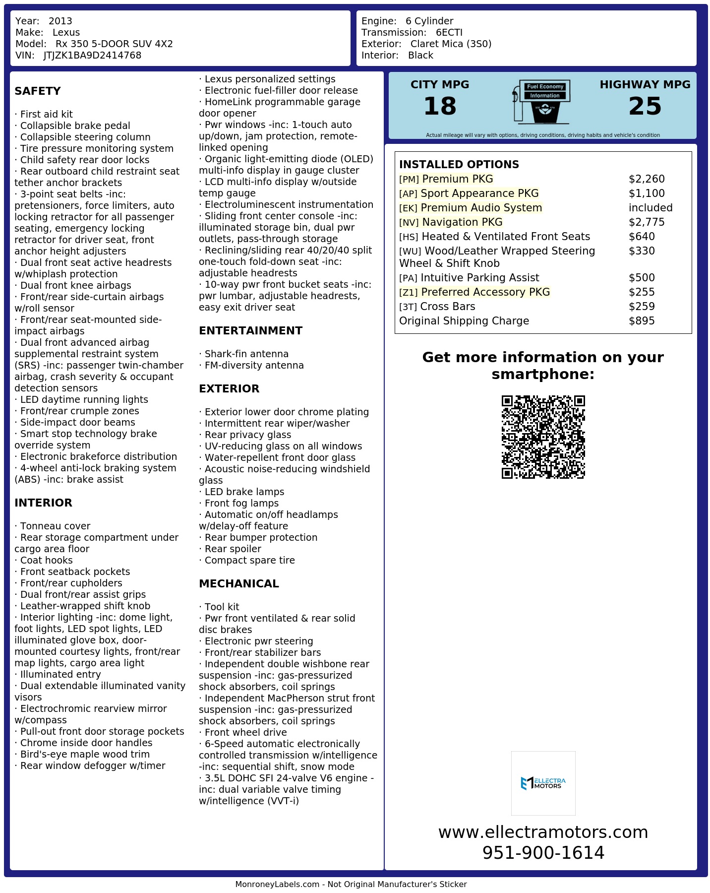 Monroney Label