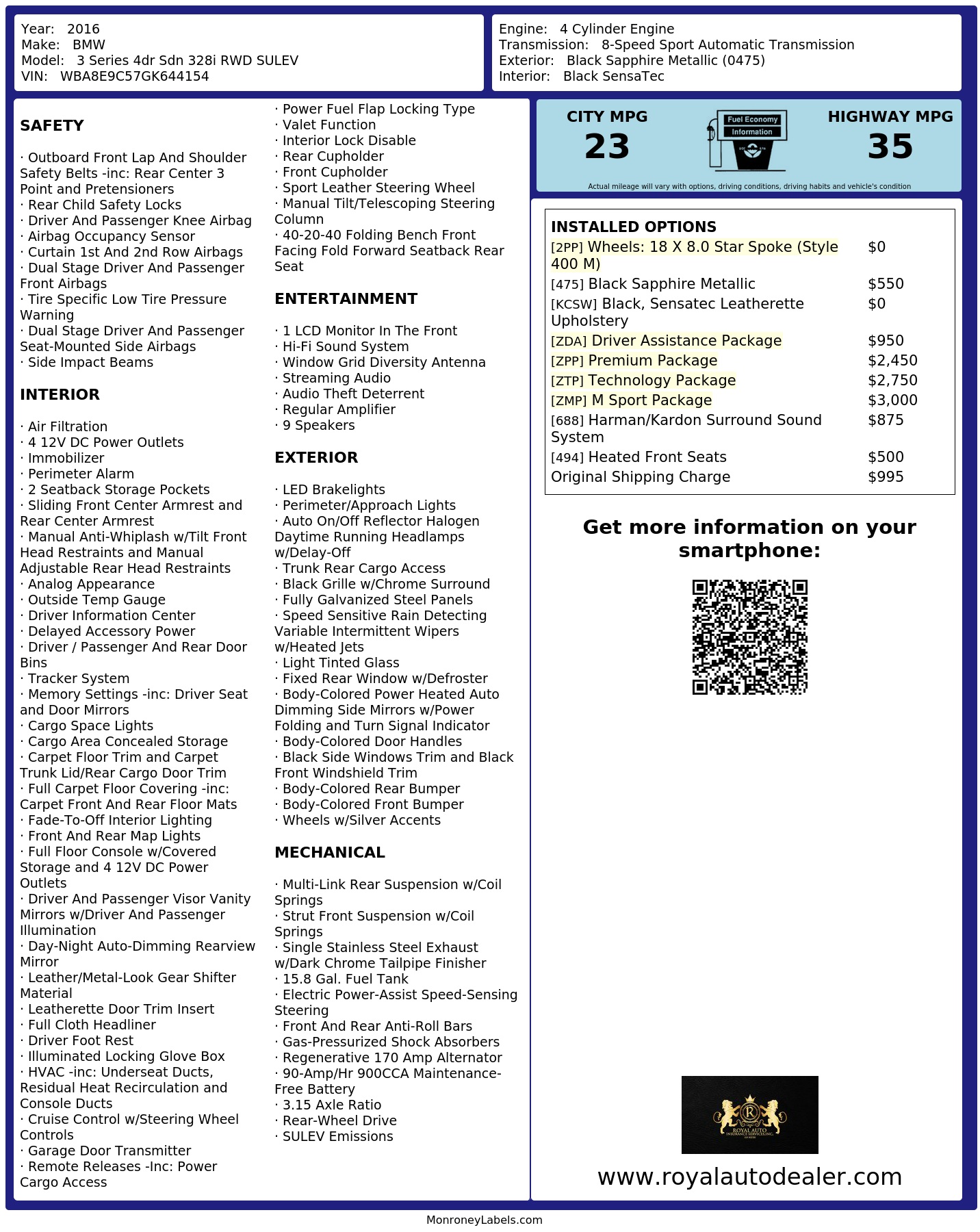 Monroney Label