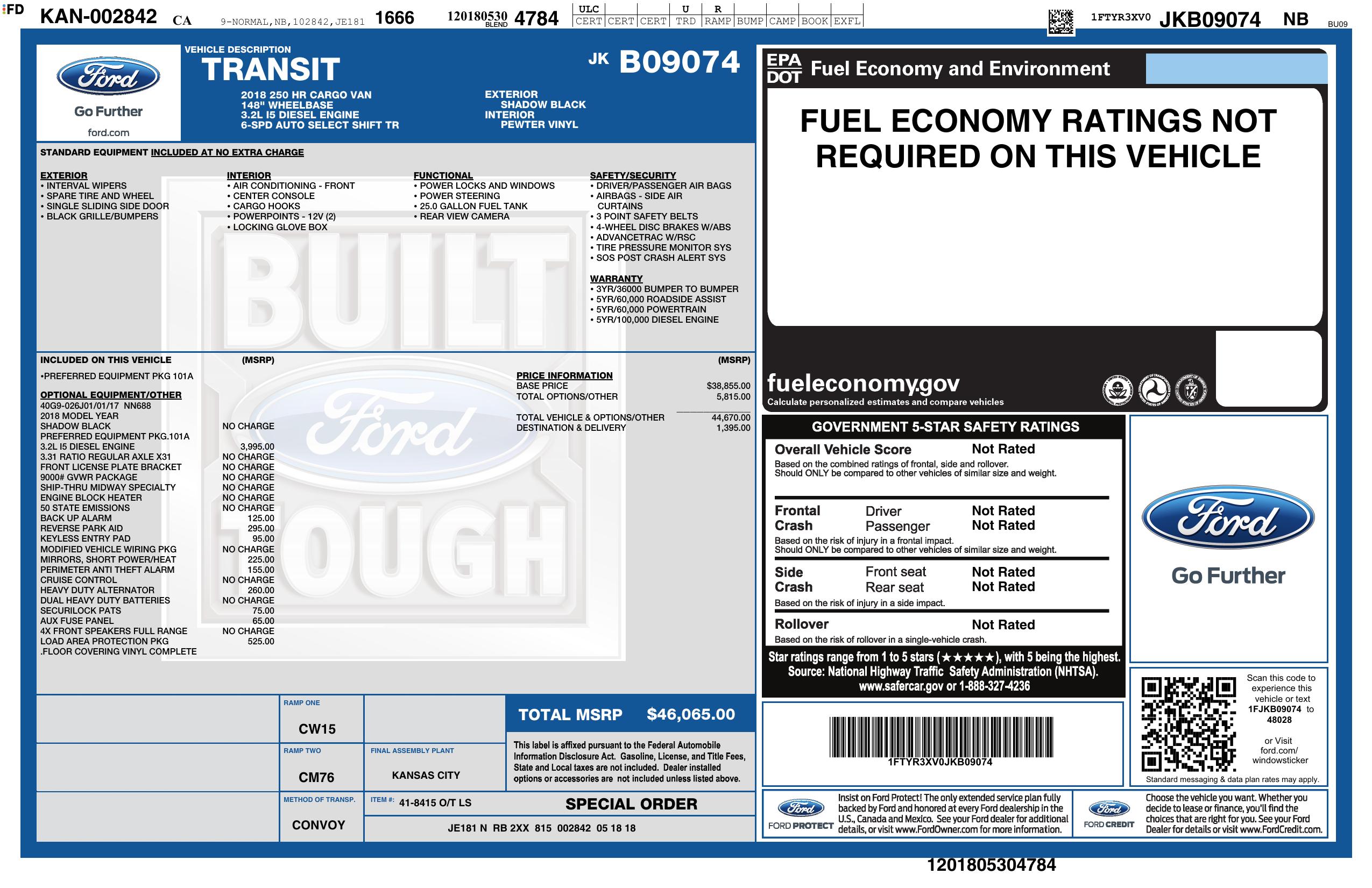 Monroney Label