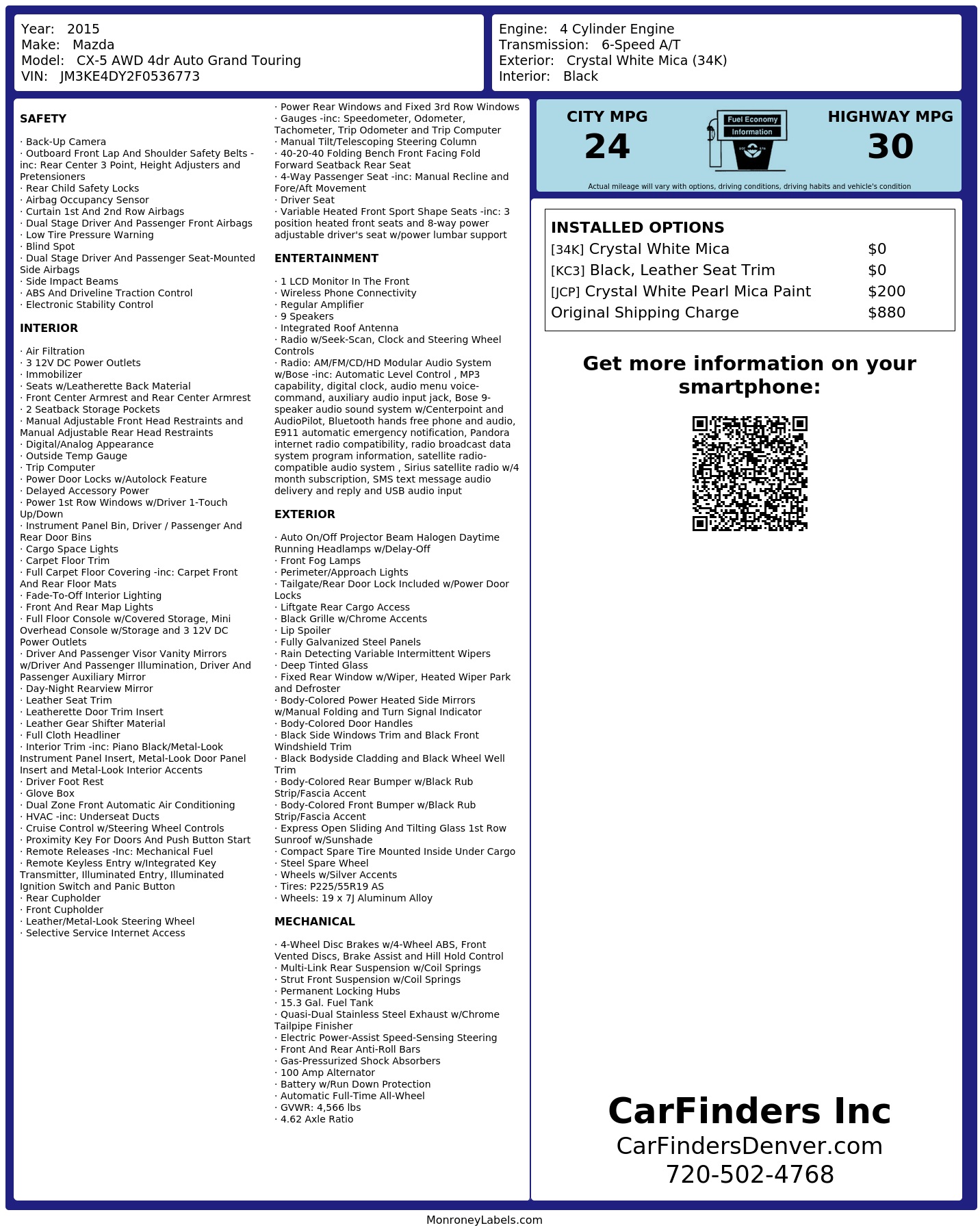 Monroney Label