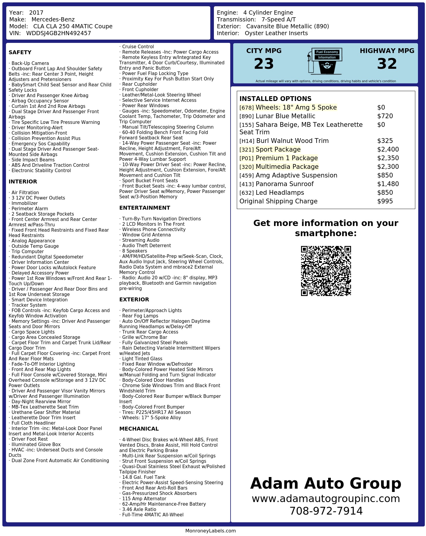 Monroney Label