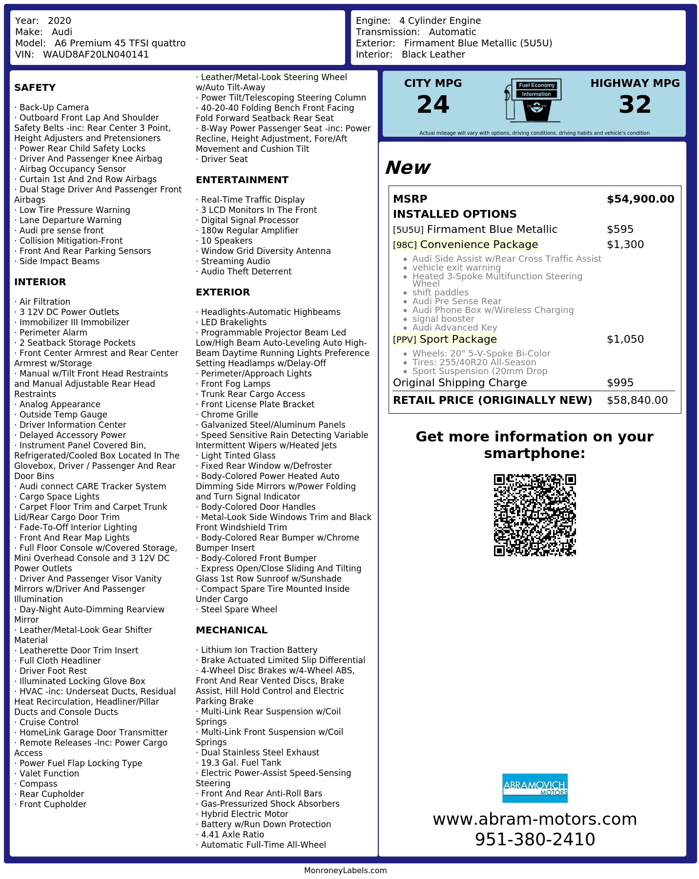 Monroney Label