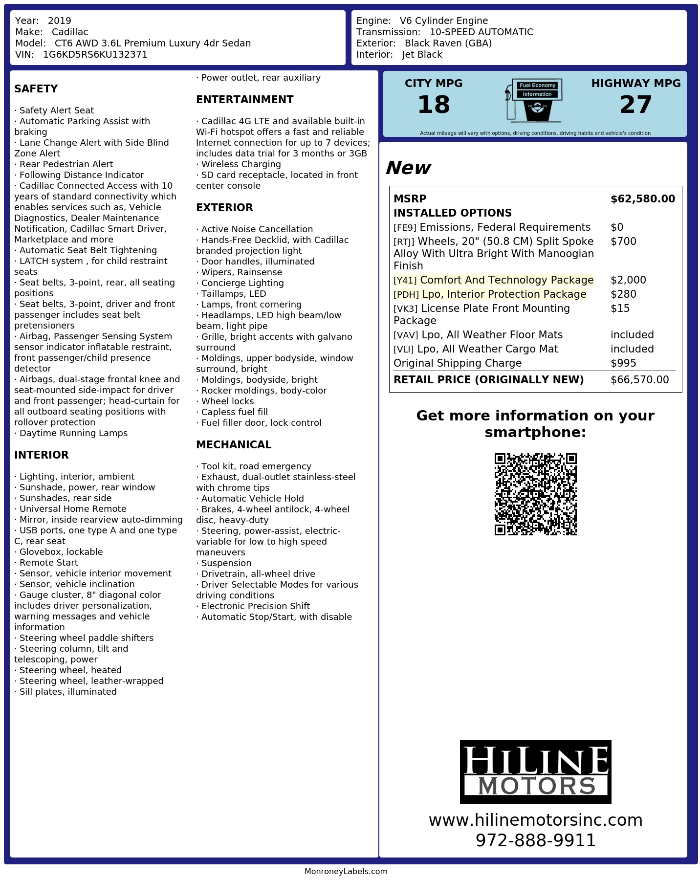 Monroney Label