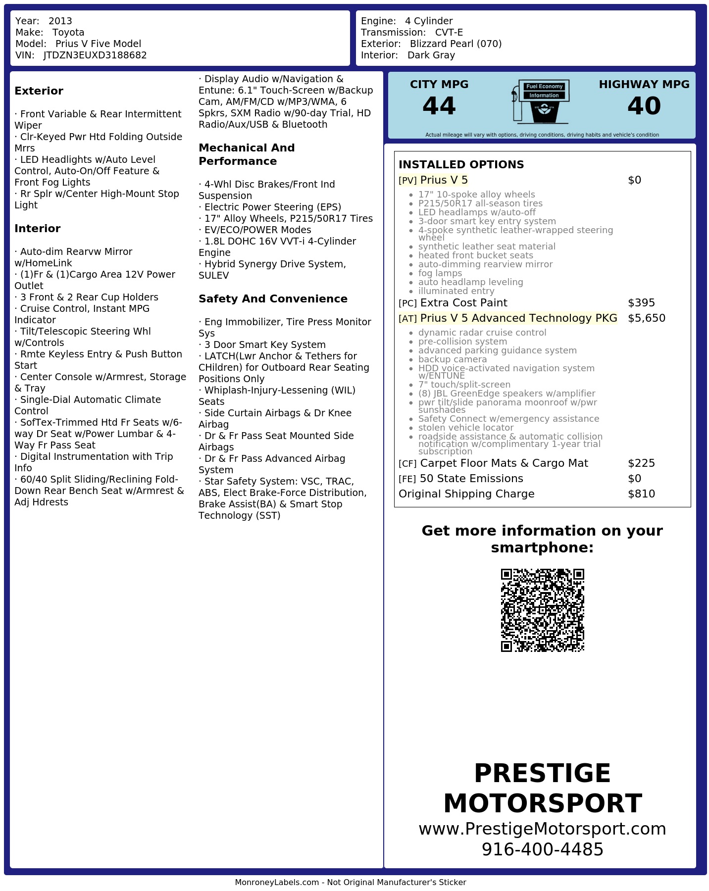 Monroney Label
