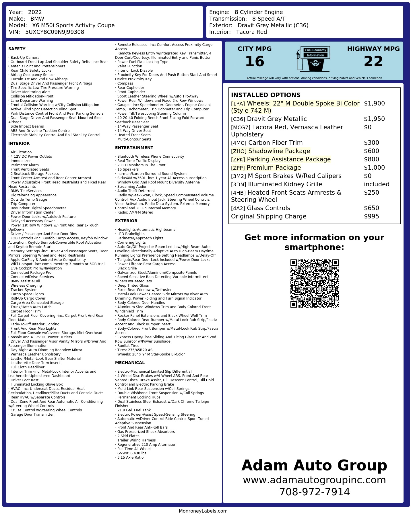 Monroney Label