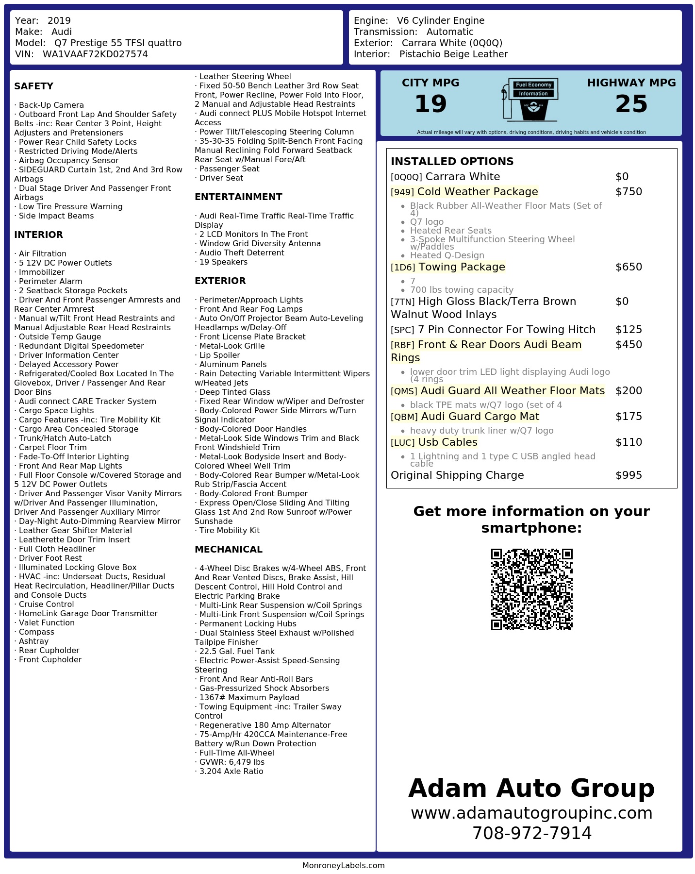 Monroney Label