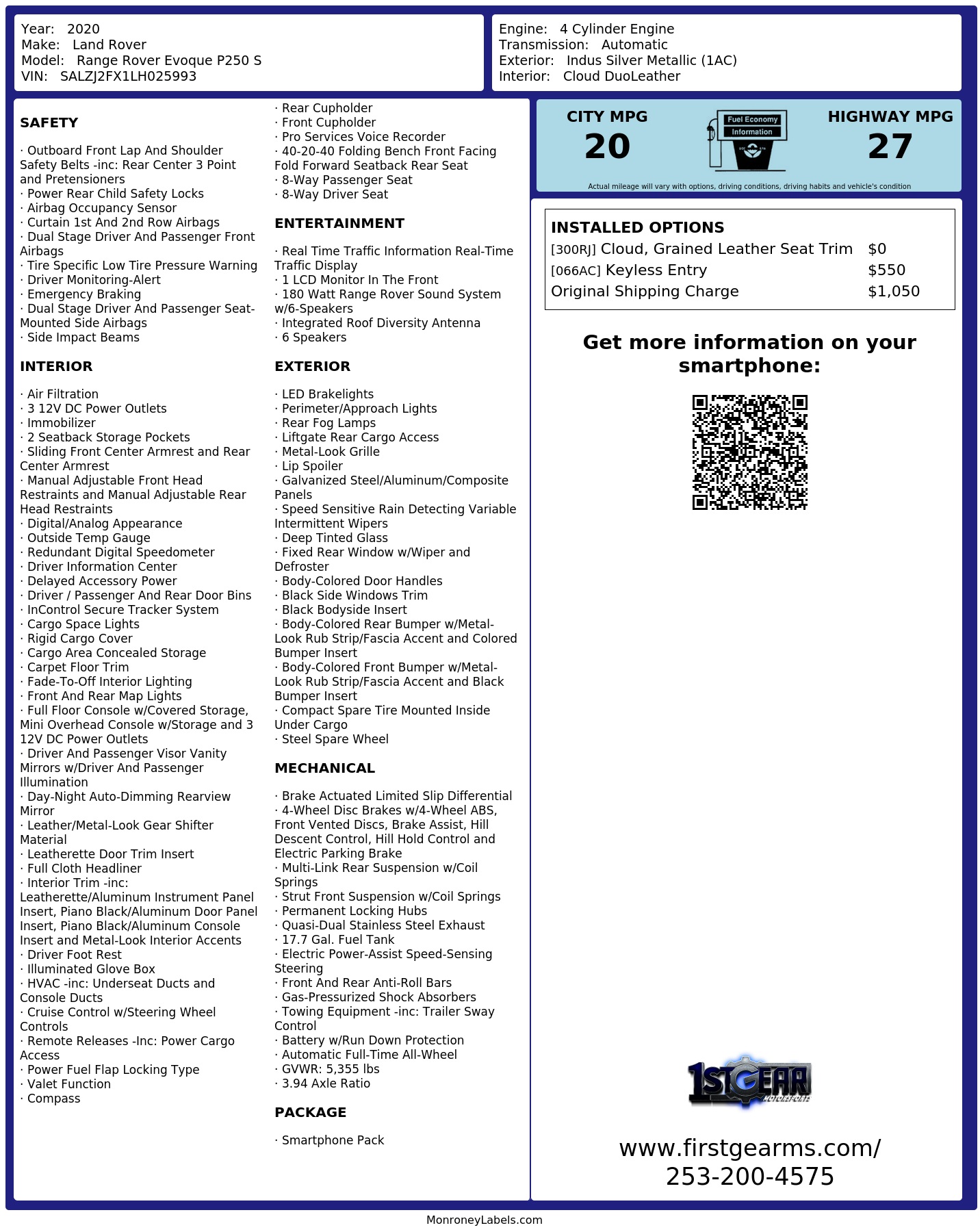 Monroney Label