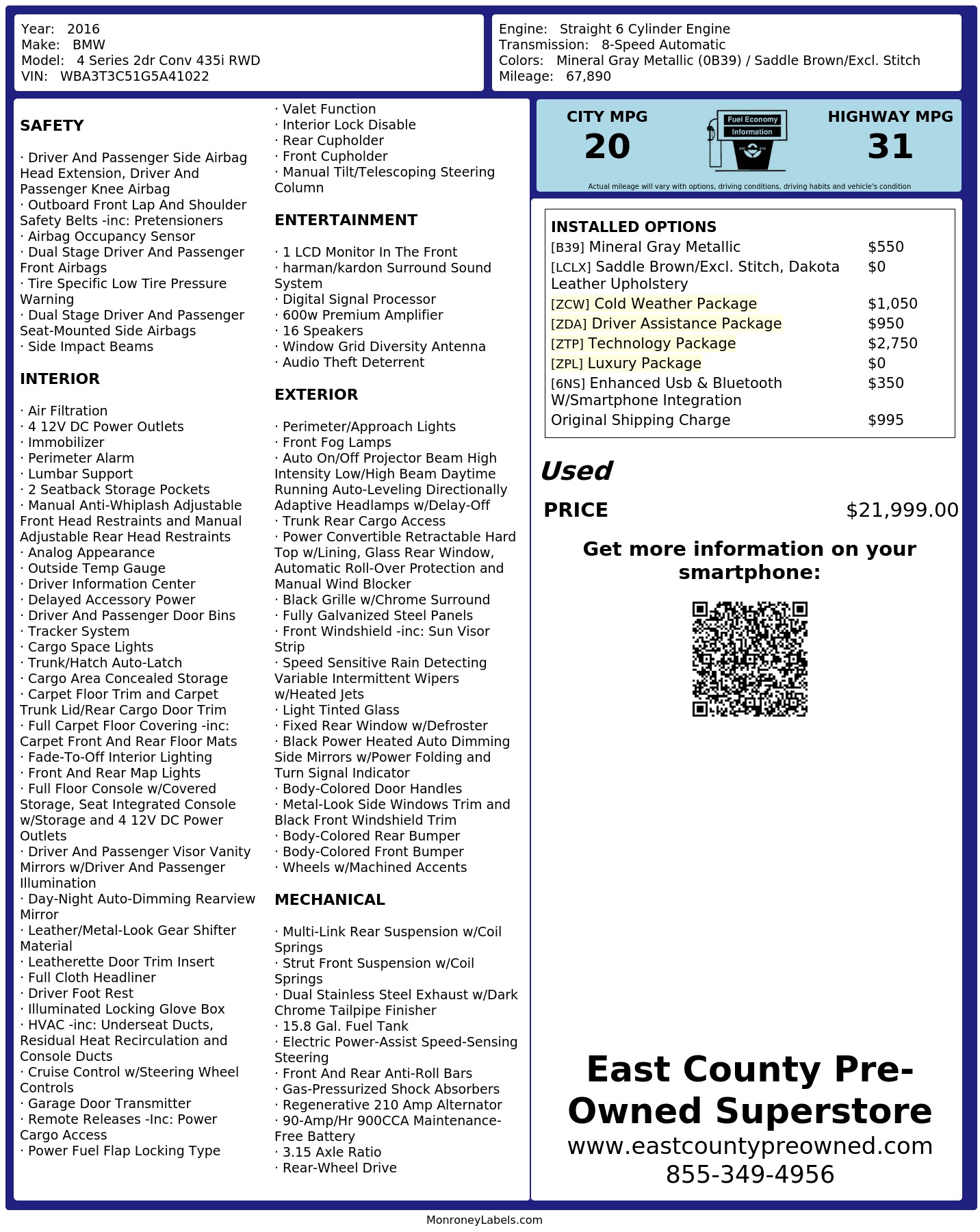 Monroney Label