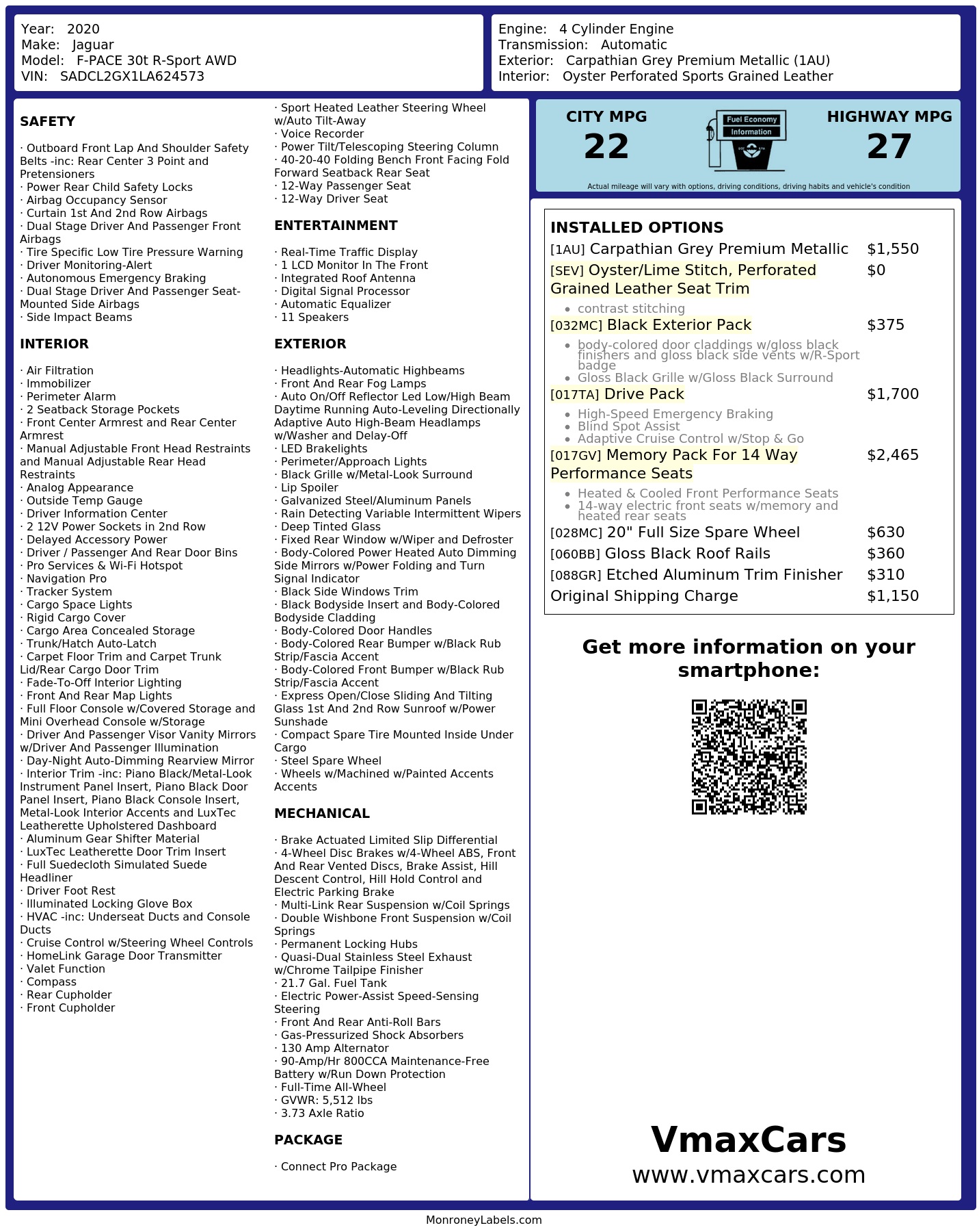 Monroney Label