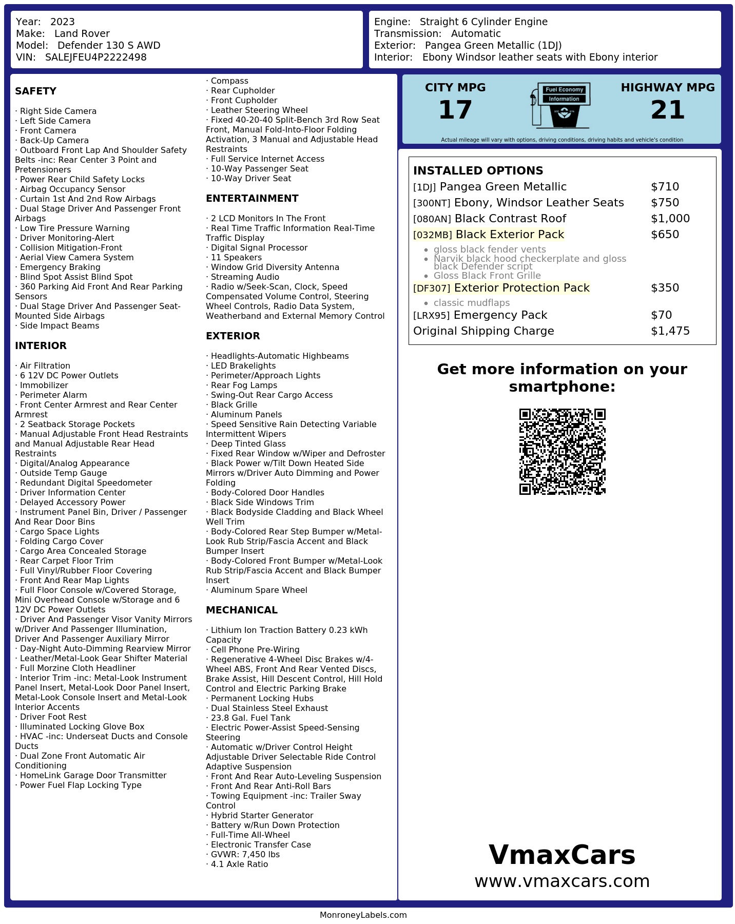 Monroney Label