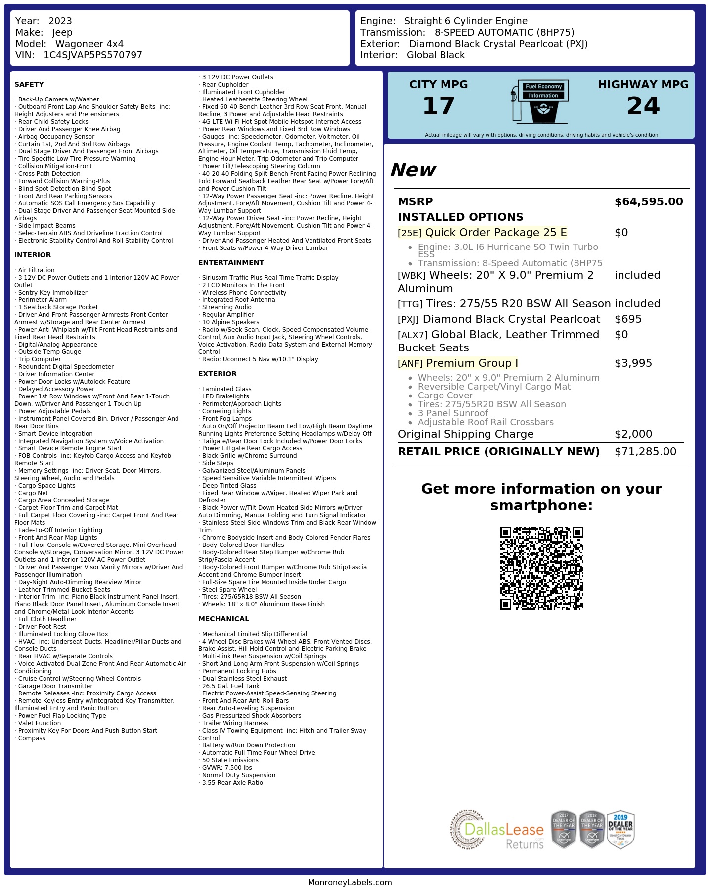 Monroney Label