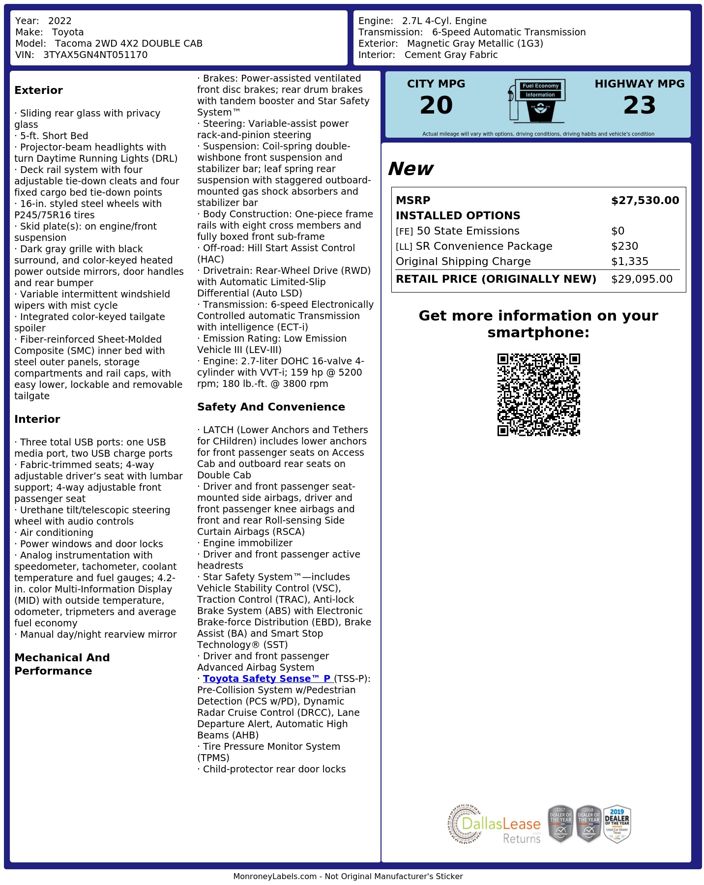 Monroney Label