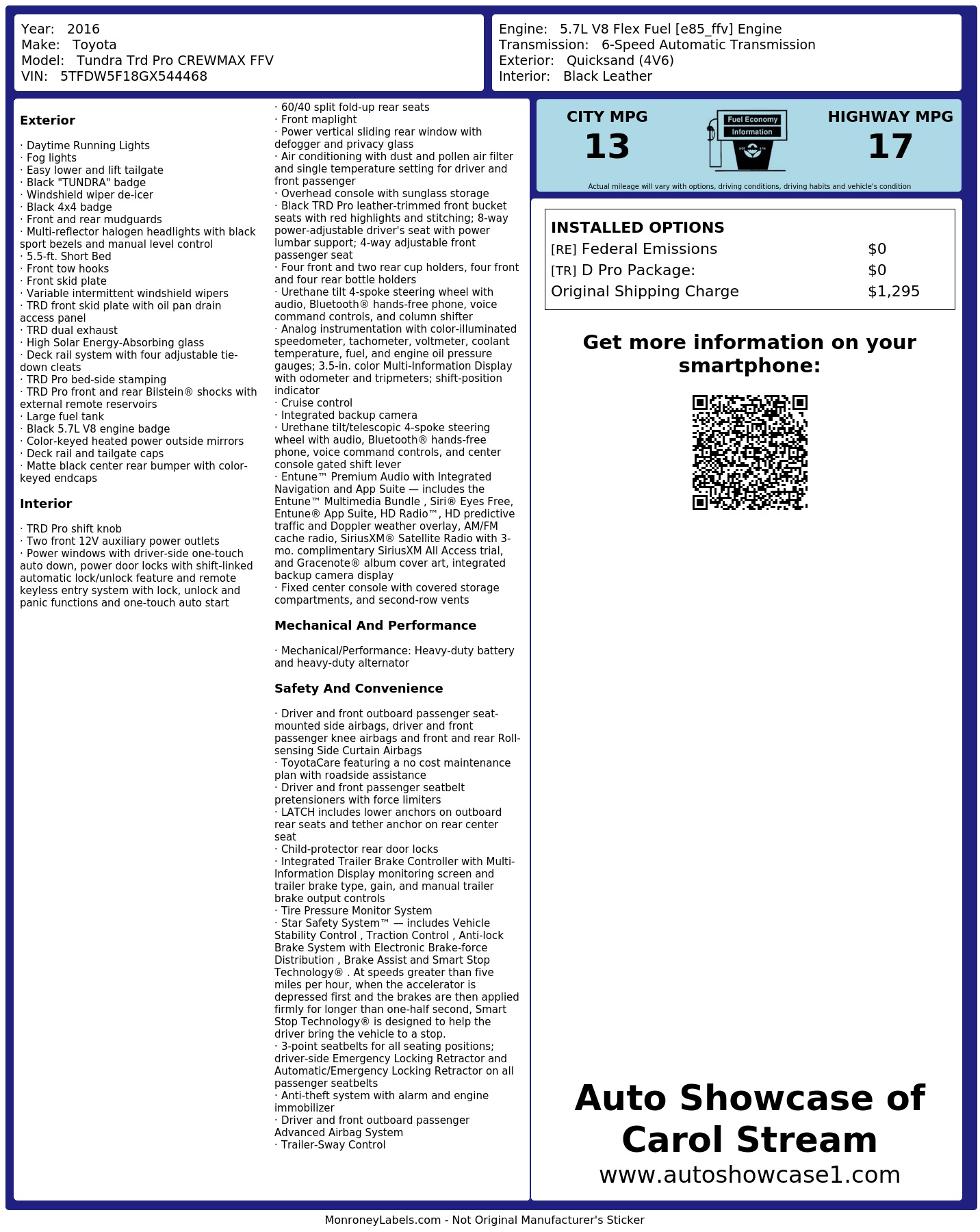 Monroney Label