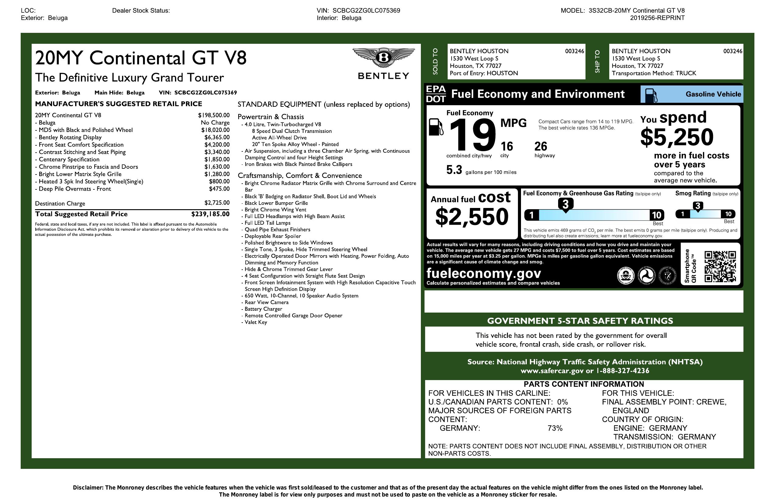Monroney Label